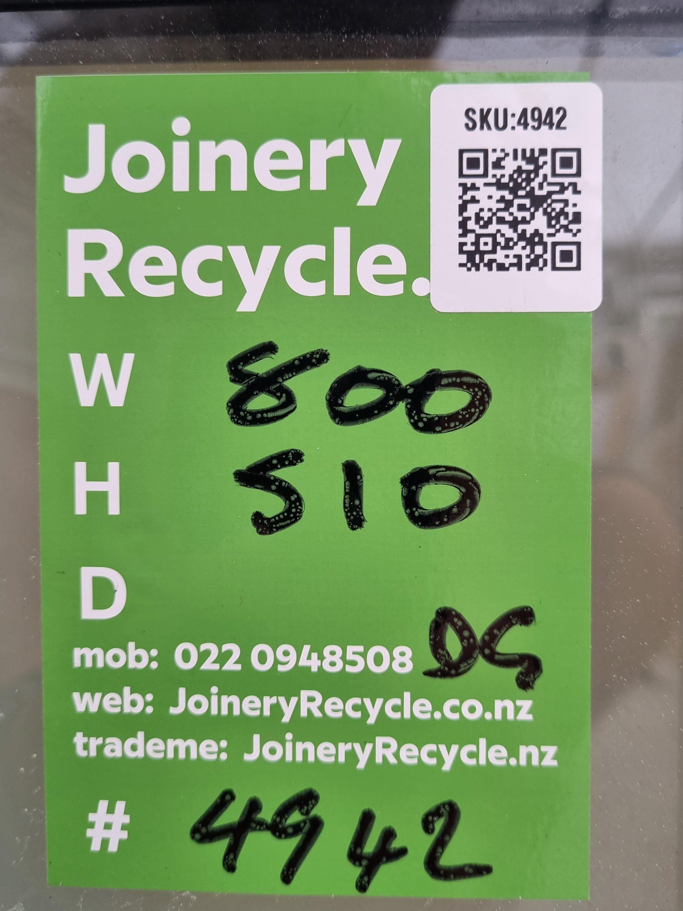 DOUBLE GLAZED Aluminium BATHROOM Window Grey 800  W  x  510 H [#4942  SF] Joinery Recycle