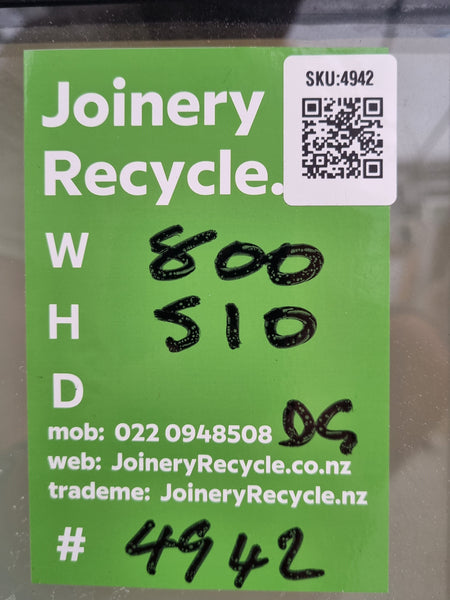 DOUBLE GLAZED Aluminium BATHROOM Window Grey 800  W  x  510 H [#4942  SF] Joinery Recycle