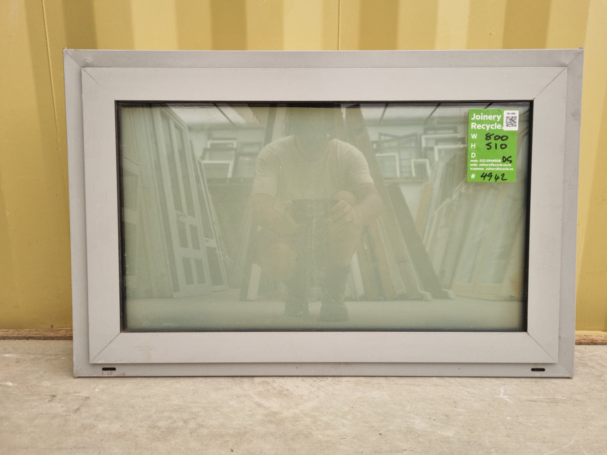 DOUBLE GLAZED Aluminium BATHROOM Window Grey 800  W  x  510 H [#4942  SF] Exterior View | Joinery Recycle