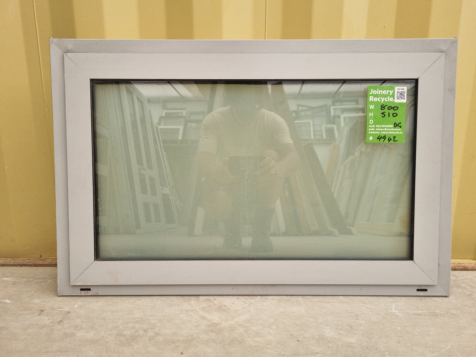DOUBLE GLAZED Aluminium BATHROOM Window Grey 800  W  x  510 H [#4942  SF] Exterior View | Joinery Recycle