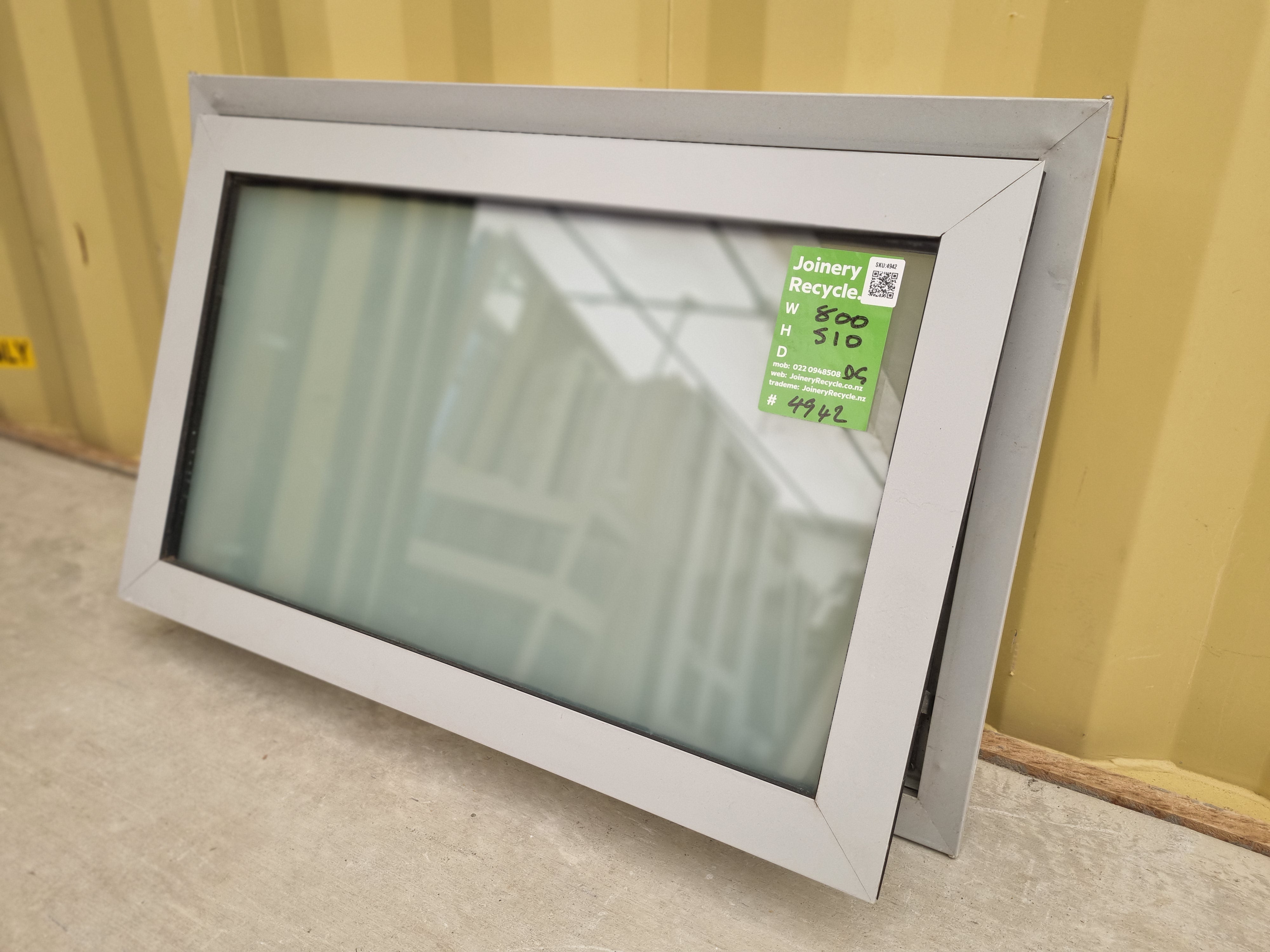 DOUBLE GLAZED Aluminium BATHROOM Window Grey 800  W  x  510 H [#4942  SF] Opening Sash  | Joinery Recycle