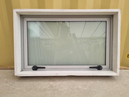 DOUBLE GLAZED Aluminium BATHROOM Window Grey 800  W  x  510 H [#4942  SF] Interior View | Joinery Recycle