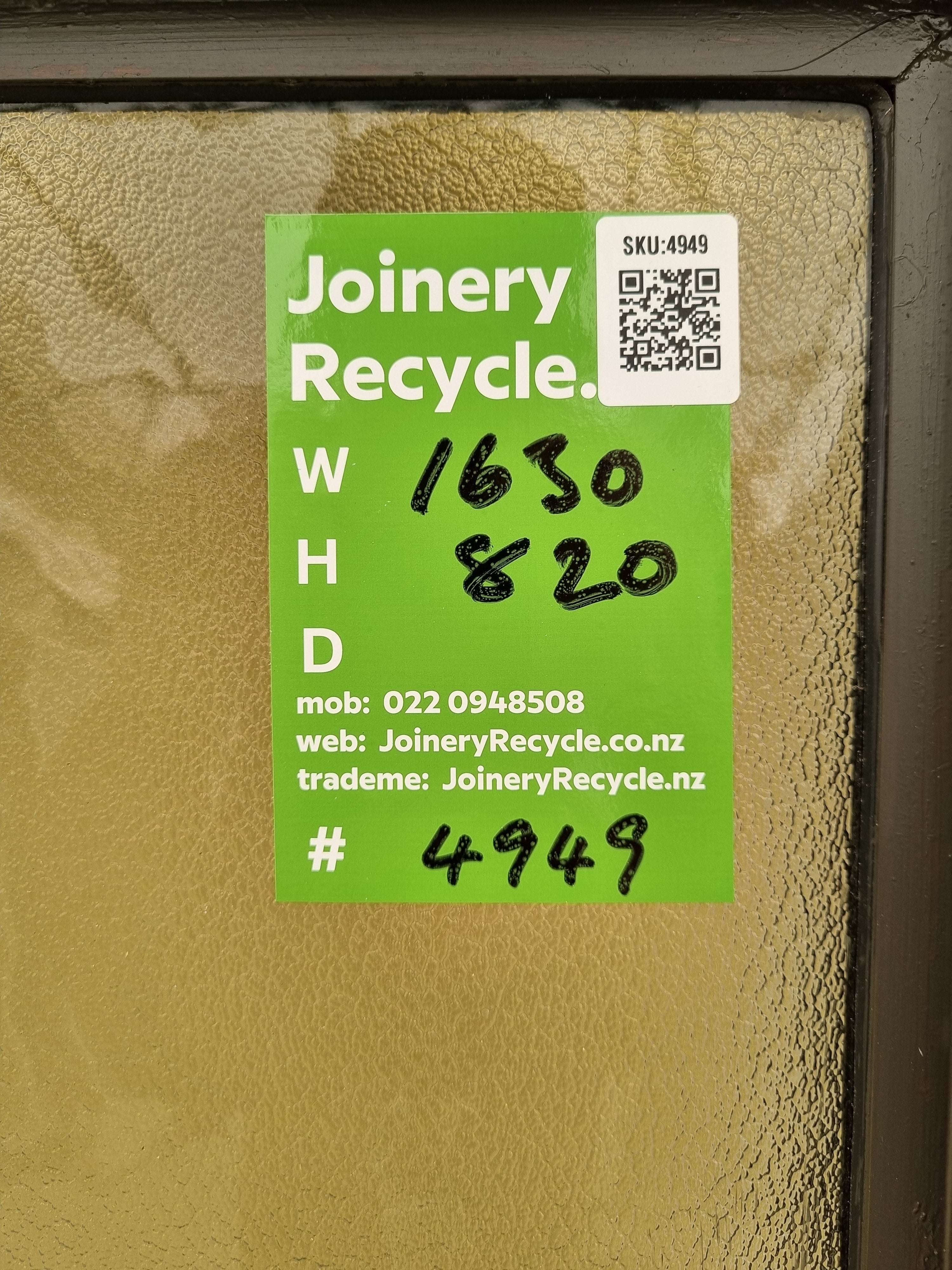 Aluminium Window Ironsand 1630 W  x 820 H [#4949 SF] Joinery Recycle