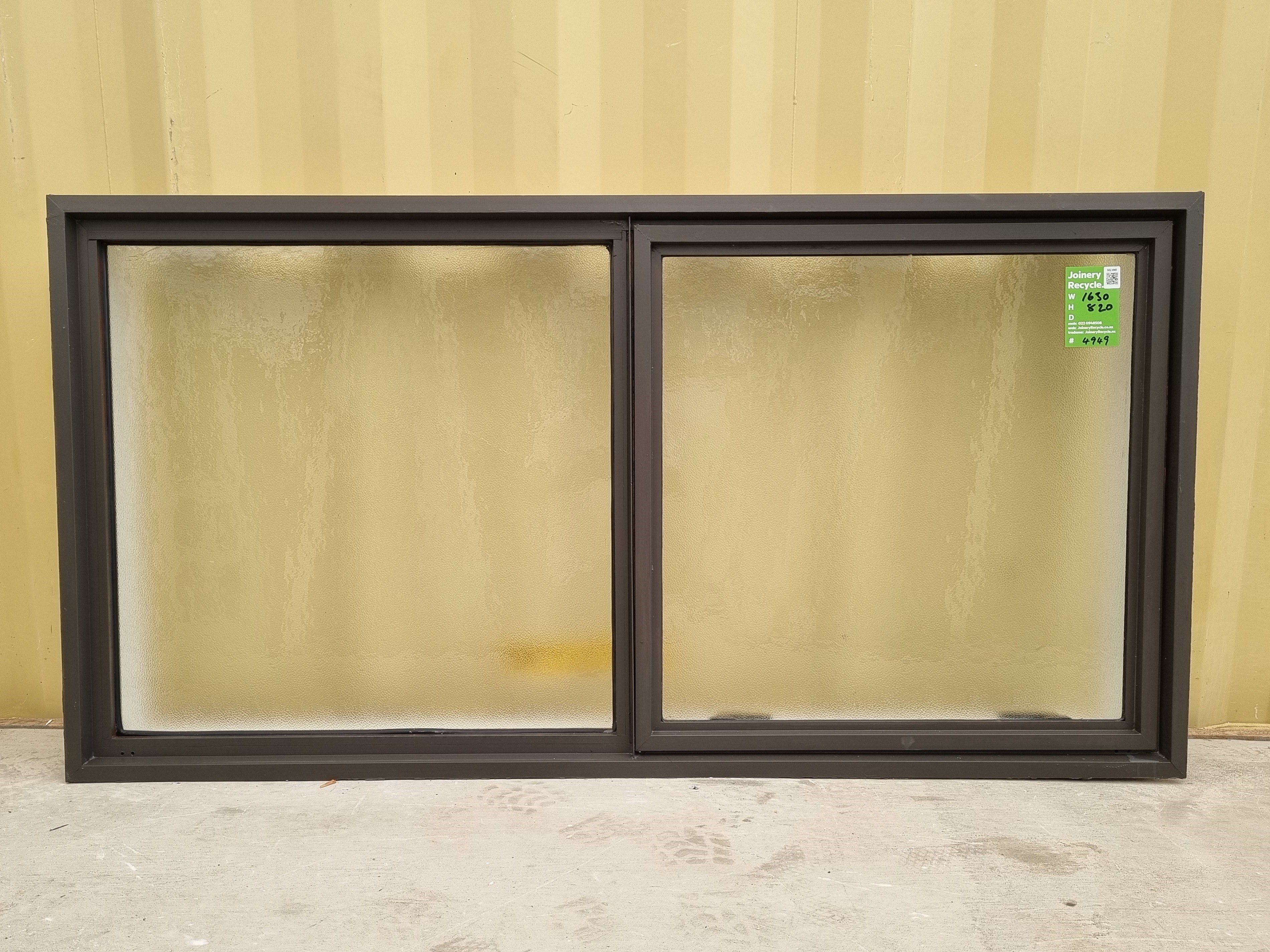 Aluminium Window Ironsand 1630 W  x 820 H [#4949 SF]  Exterior View - Joinery Recycle