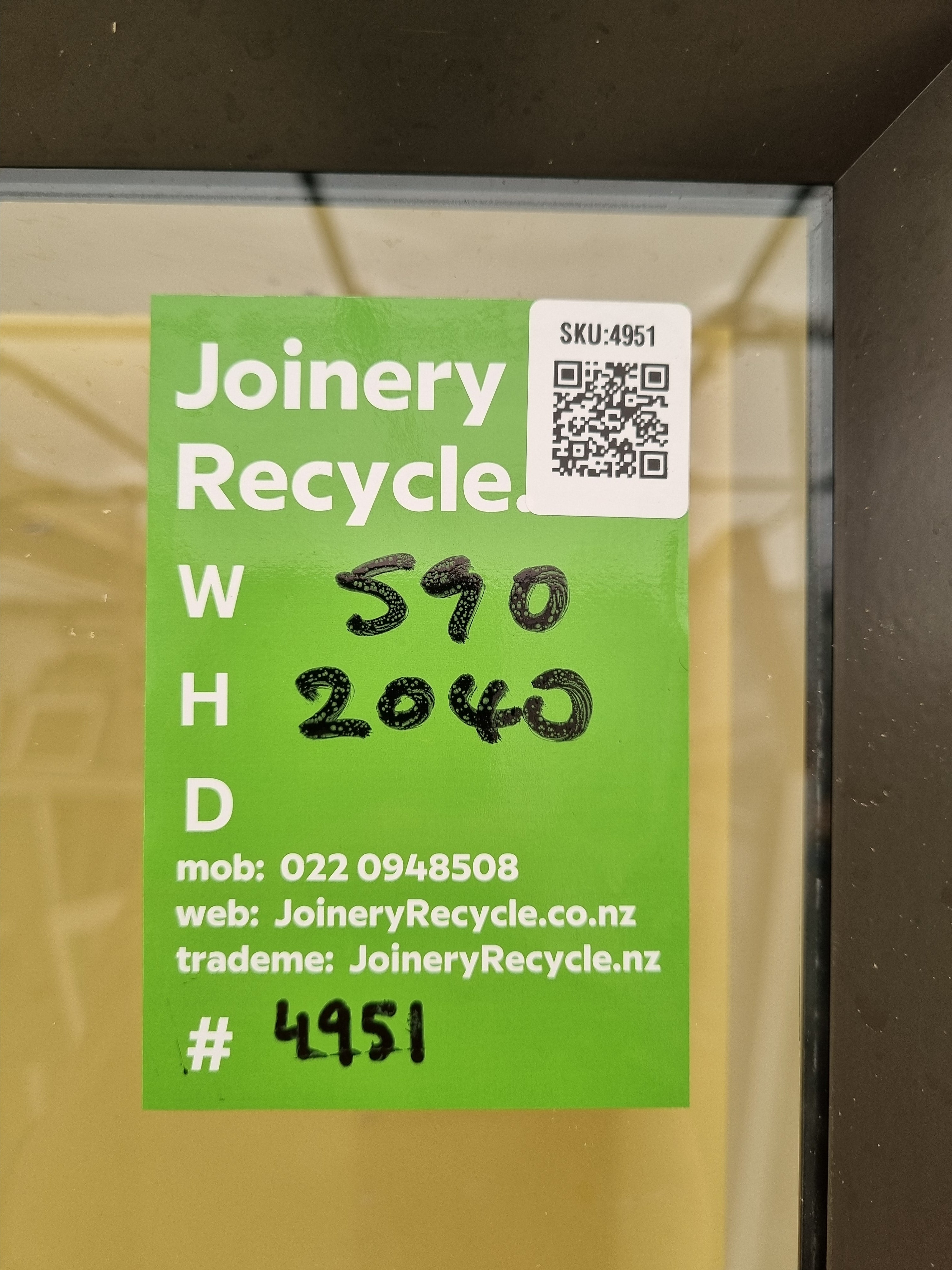 Aluminium Window Ironsand 590 W  x  2040 H [#4951 SF] Joinery Recycle