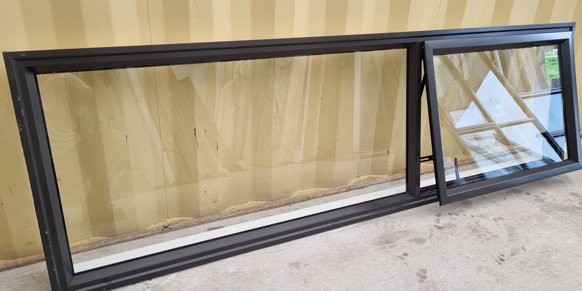 Aluminium Window Ironsand 2000 W  x 600 H [#4955 SF] Exterior View Joinery Recycle