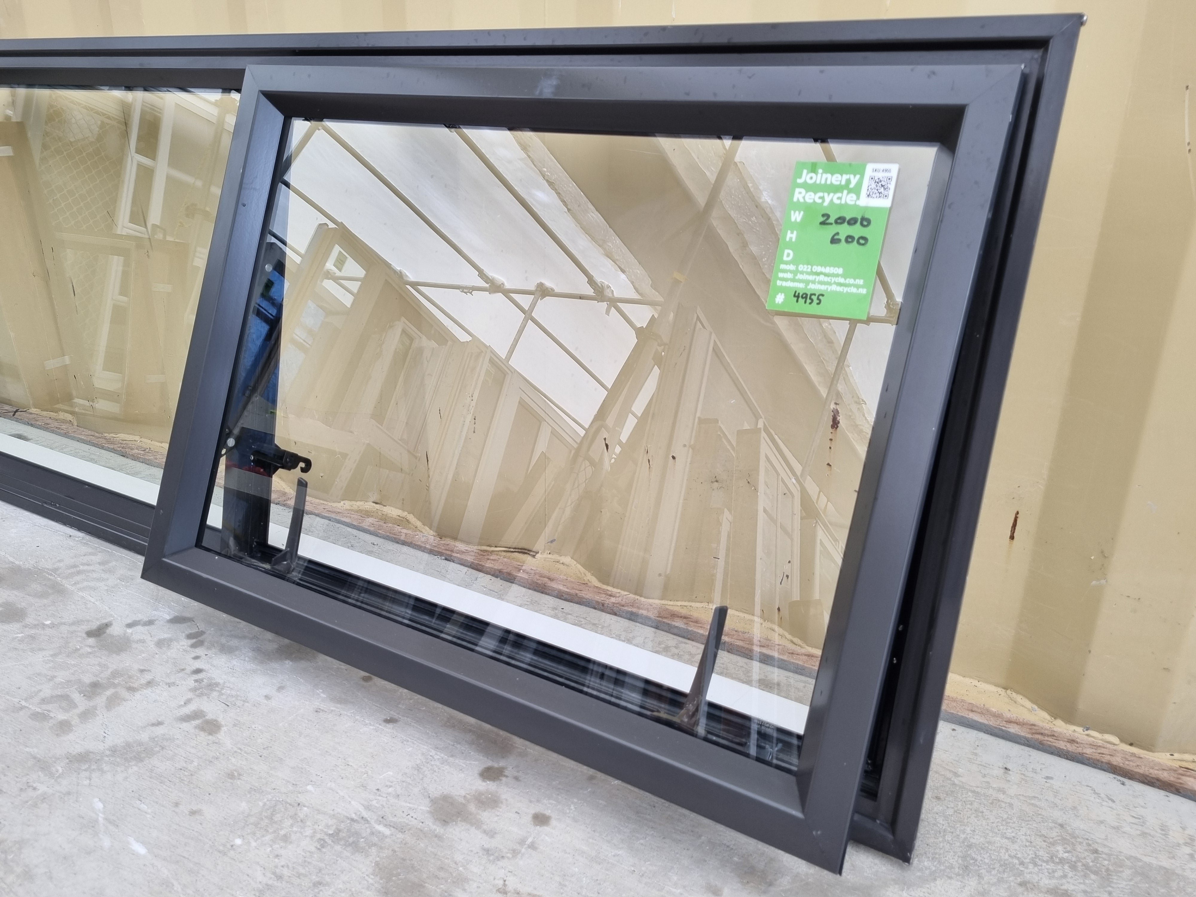 Aluminium Window Ironsand 2000 W  x 600 H [#4955 SF] opening sash, security stays, Joinery Recycle