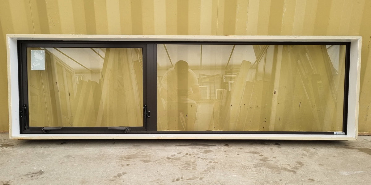 Aluminium Window Ironsand 2000 W  x 600 H [#4955 SF] INTERIOR VIEW Joinery Recycle