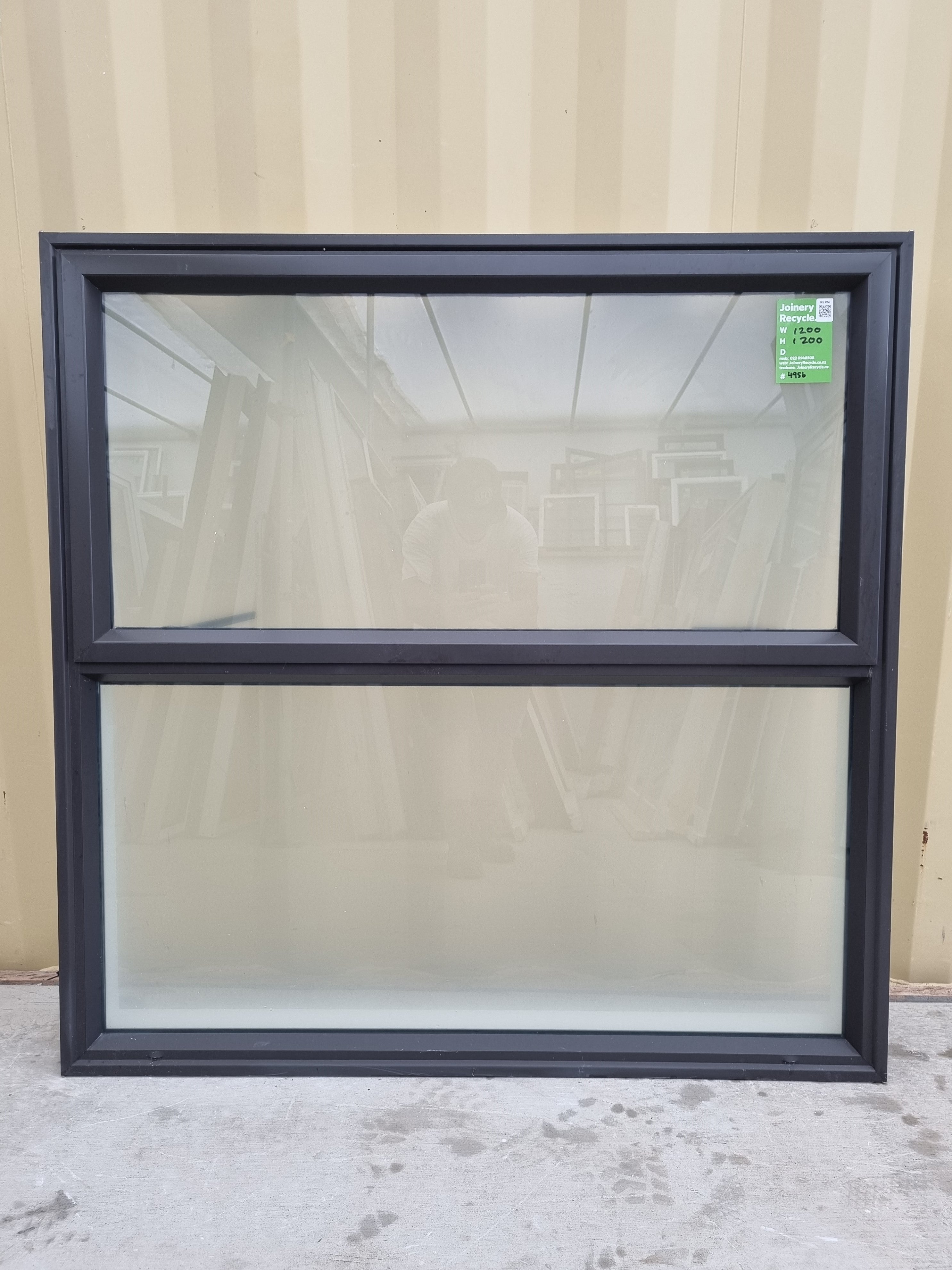 BATHROOM Aluminium Window Ironsand 1200 W x 1200 H [#4956 SF] Exterior View  Joinery Recycle