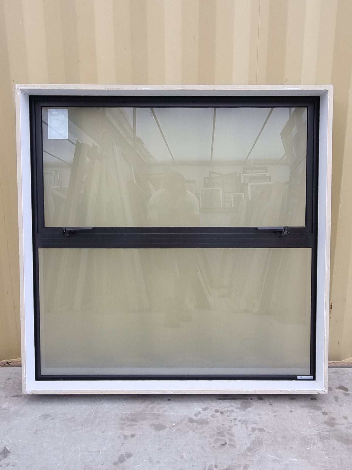 BATHROOM Aluminium Window Ironsand 1200 W x 1200 H [#4956 SF] Interior View Joinery Recycle