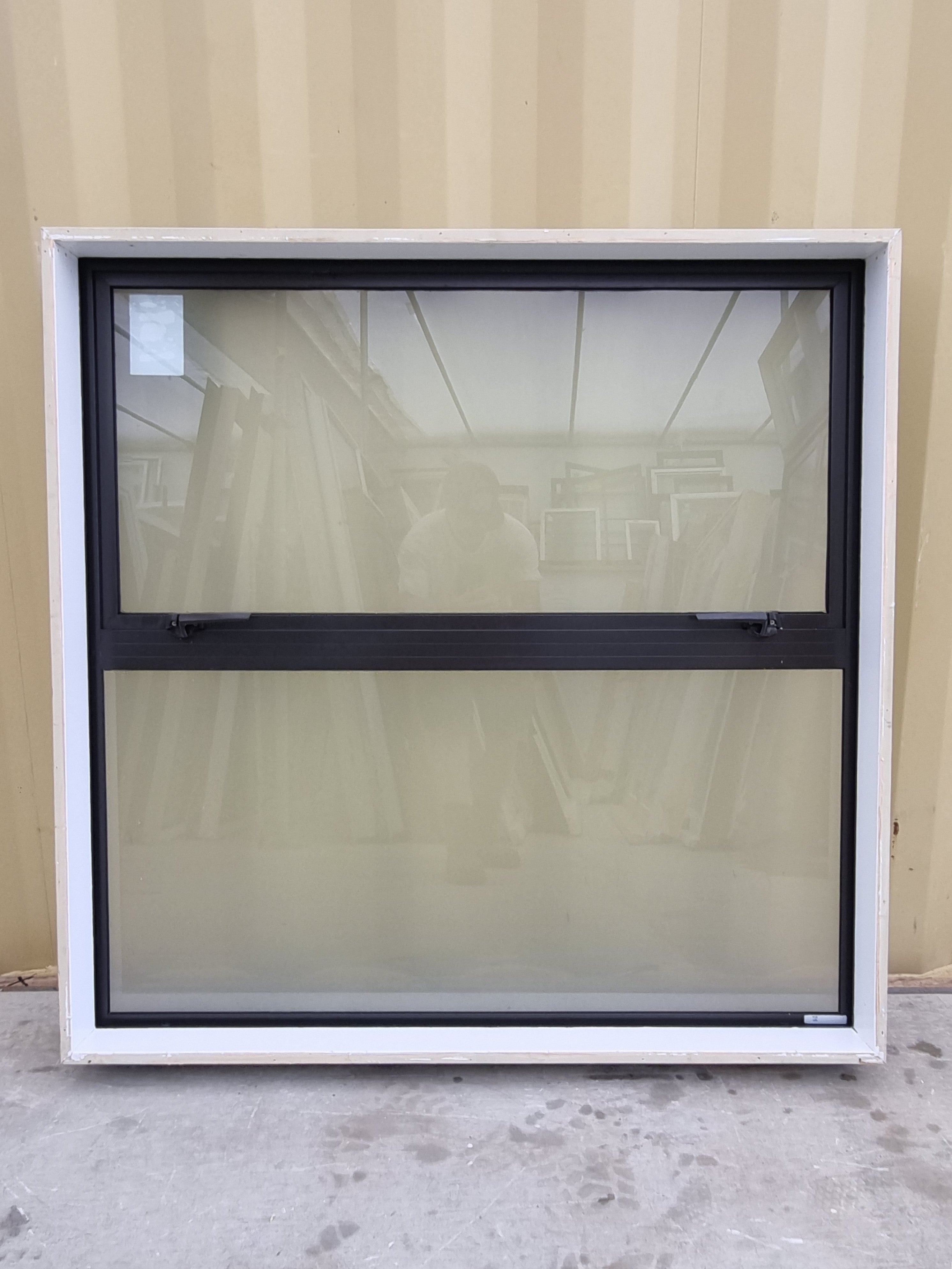 BATHROOM Aluminium Window Ironsand 1200 W x 1200 H [#4956 SF] Interior View Joinery Recycle