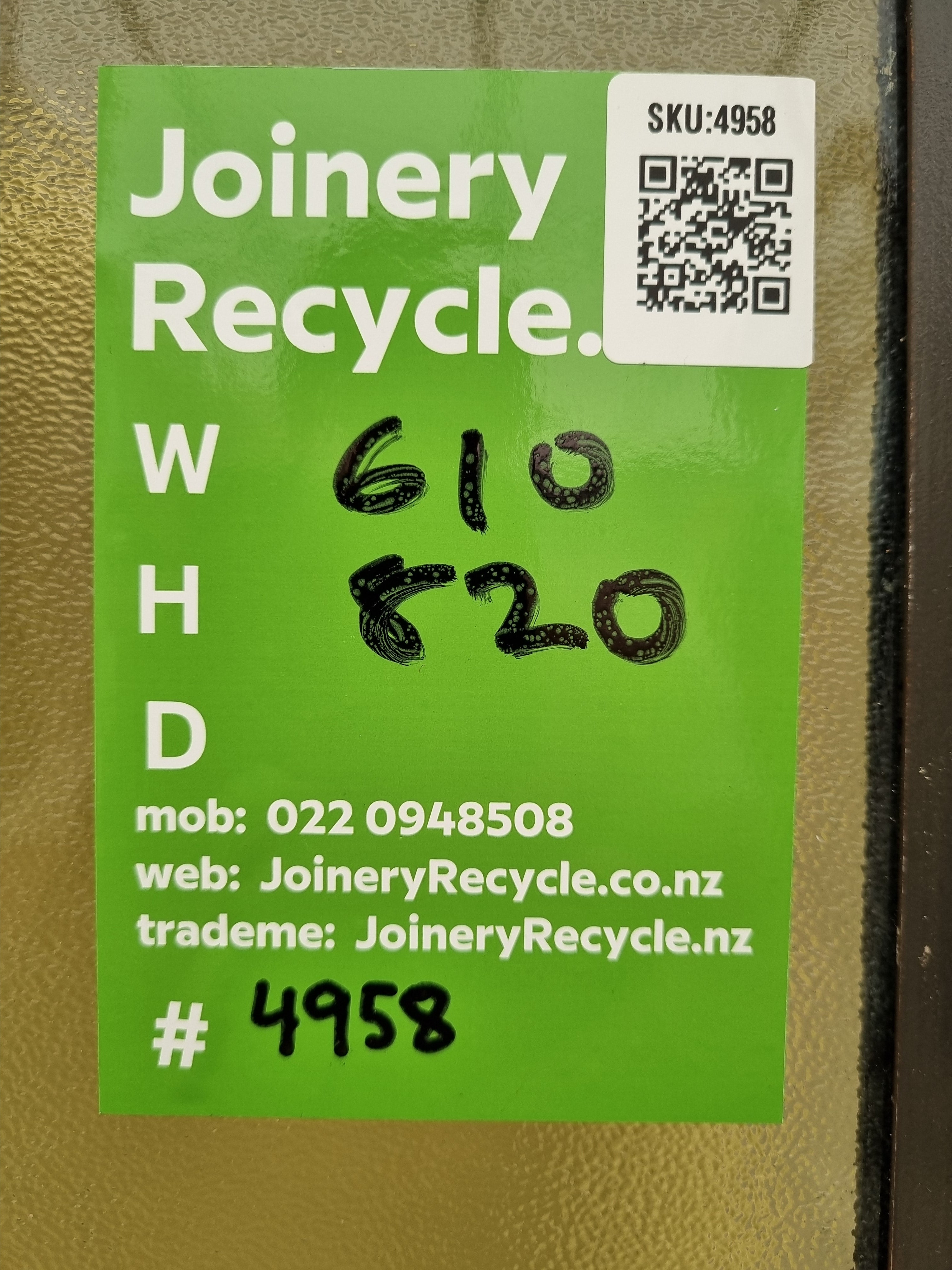Aluminium Window Ironsand 610 W  x 820 H [#4958 SF] Joinery Recycle