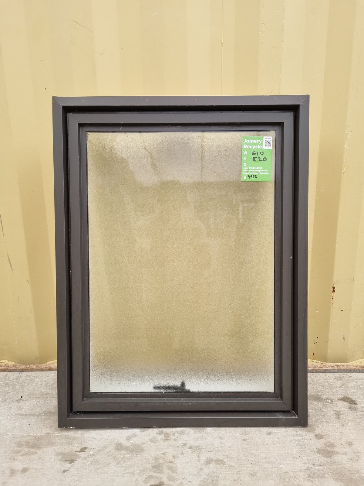 BATHROOM Aluminium Window Colour Ironsand Obscure Glass 610 W  x 820 H [#4958 SF] Joinery Recycle