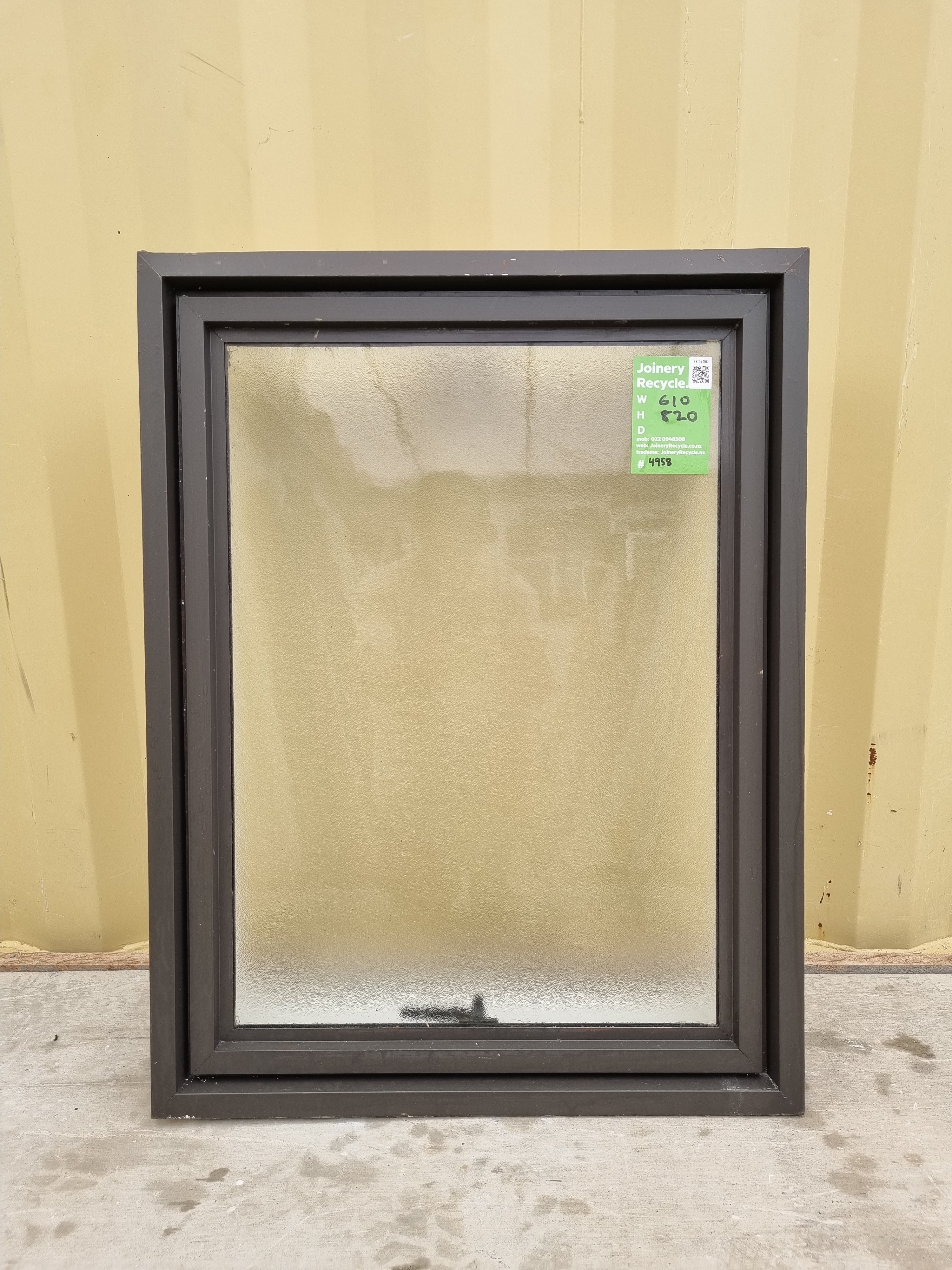 BATHROOM Aluminium Window Colour Ironsand Obscure Glass 610 W  x 820 H [#4958 SF] Joinery Recycle