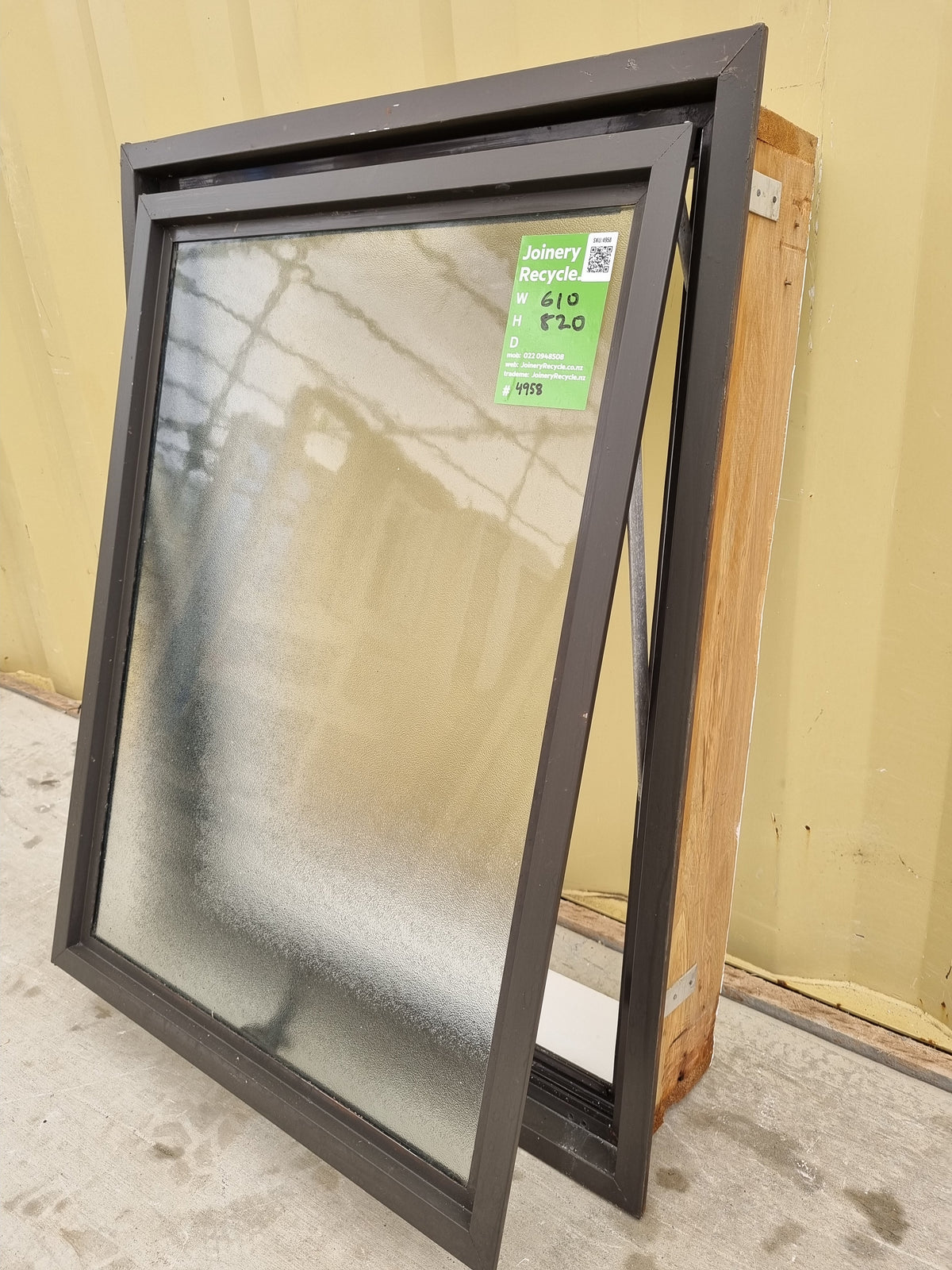 BATHROOM Aluminium Window with Awnign Opening Sash Colour Ironsand 610 W  x 820 H [#4958 SF] Joinery Recycle