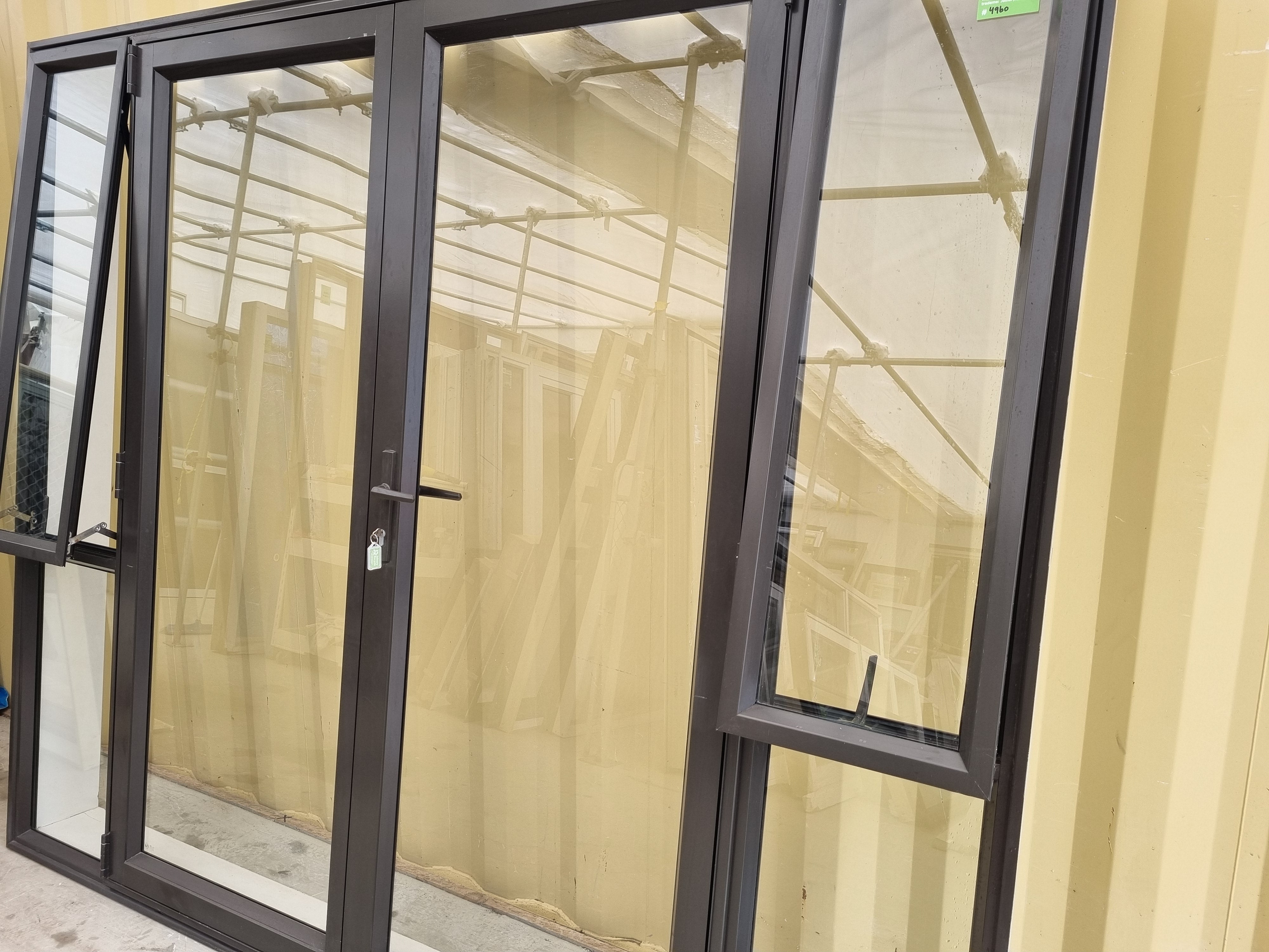 Aluminium French Door With Side Lights and 2 x Opening Sashes 2440 W x 2040 H [#4960 SF] Joinery Recycle