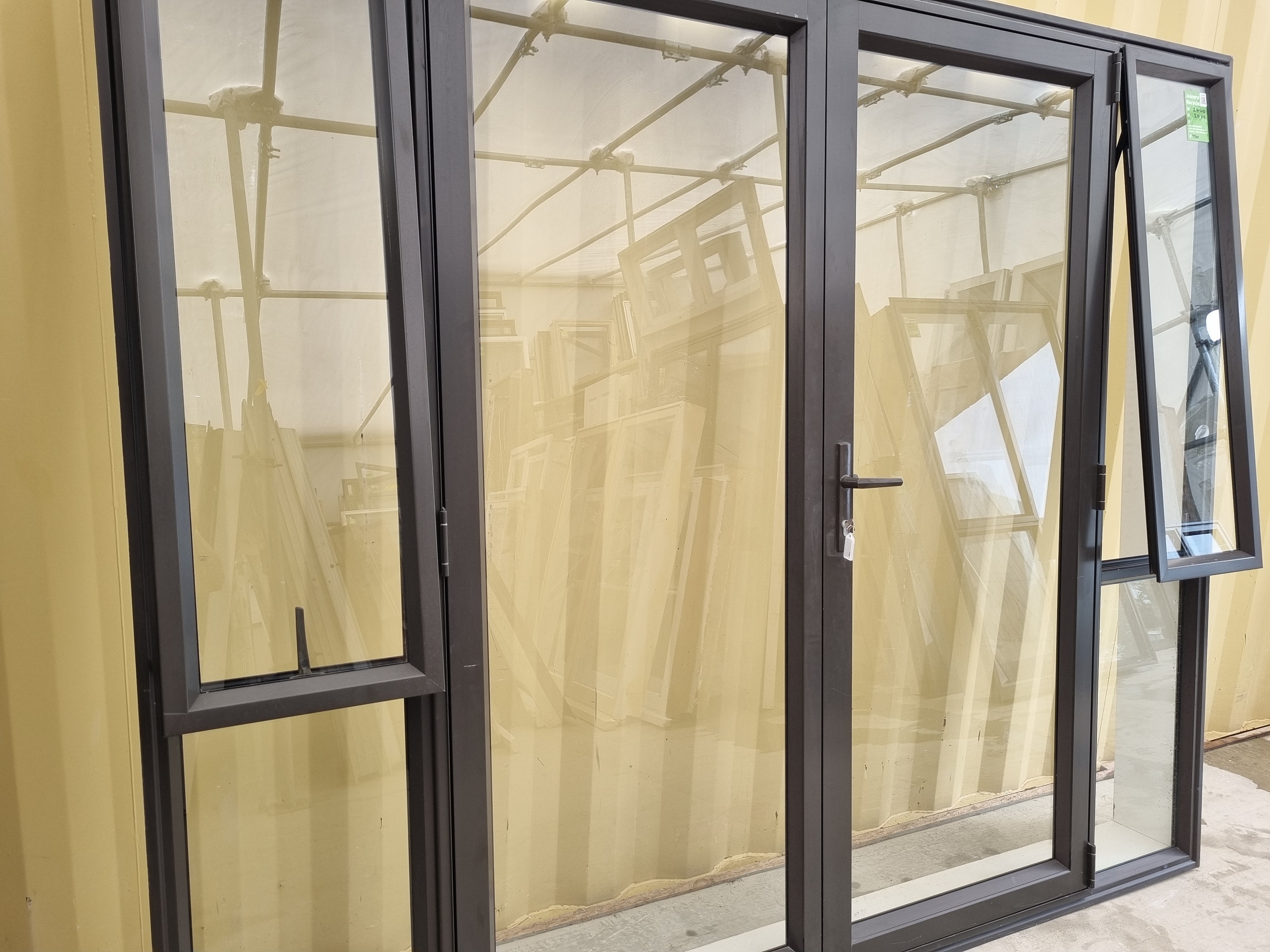 Aluminium French Door With Side Lights 2440 W x 2040 H [#4960 SF] Side View | Joinery Recycle