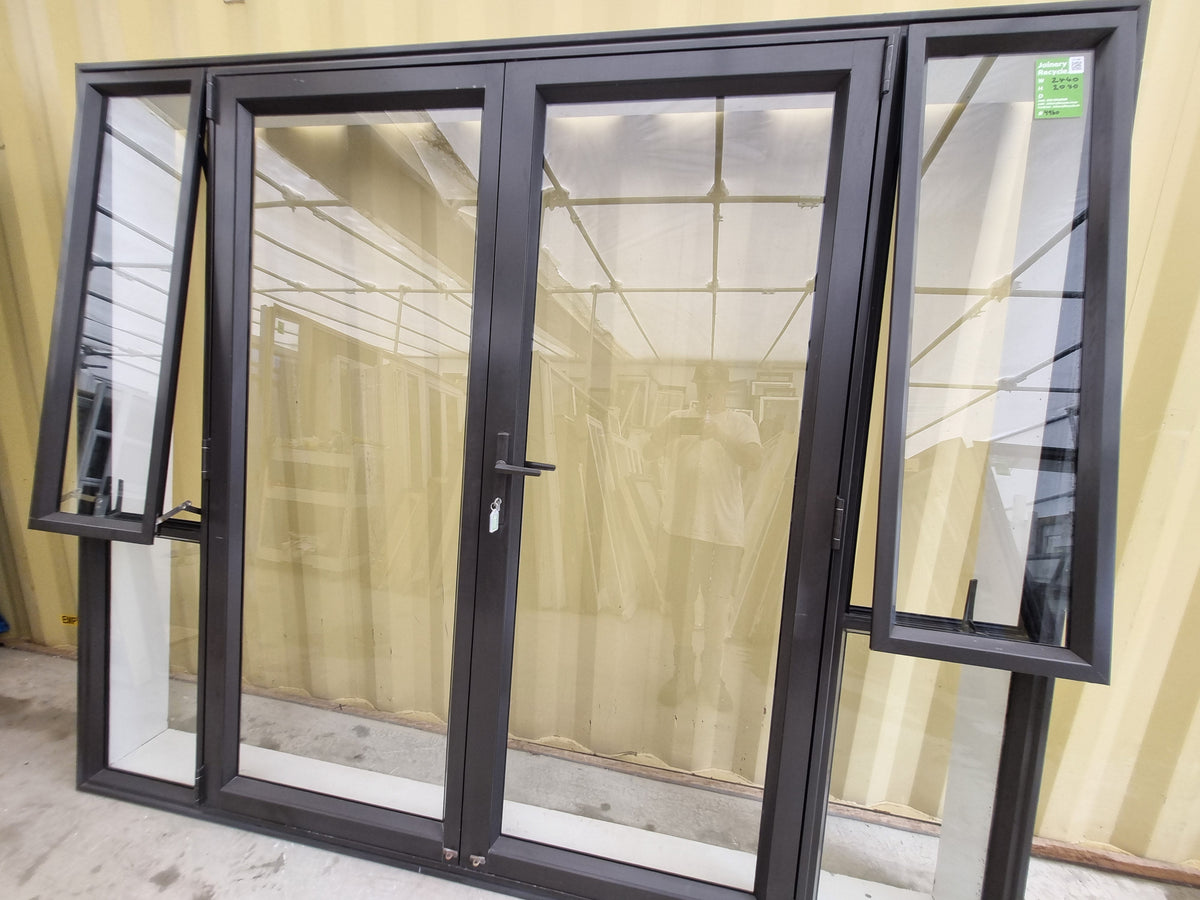 Aluminium French Door With Side Lights 2440 W x 2040 H [#4960 SF] Joinery Recycle