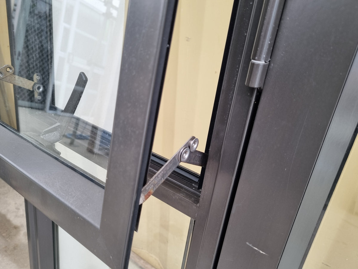 Aluminium French Door With Side Lights and Window Security Stays 2440 W x 2040 H [#4960 SF] Joinery Recycle