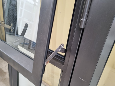 Aluminium French Door With Side Lights and Window Security Stays 2440 W x 2040 H [#4960 SF] Joinery Recycle