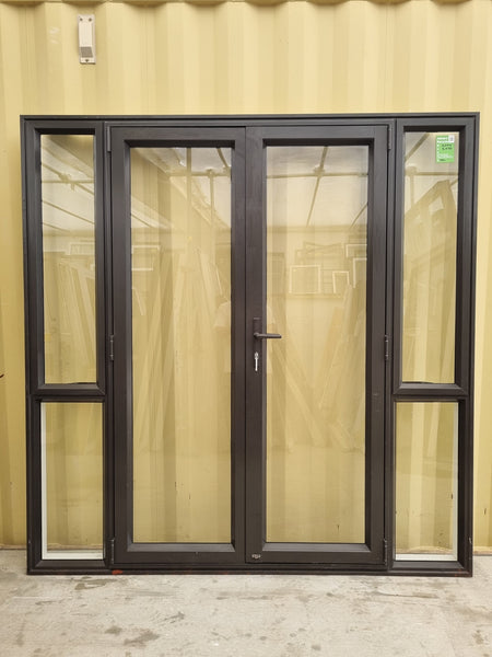 Aluminium French Door  with Side Lights 2000 W x 2040 H [#4962 SF] Joinery Recycle