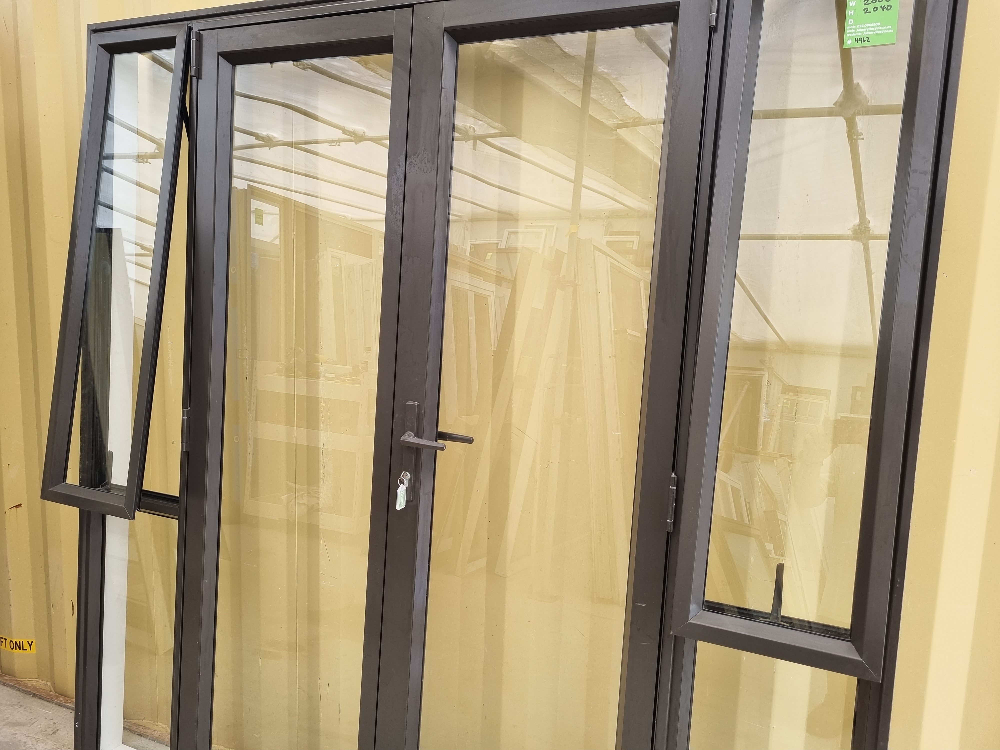 Aluminium French Door  with Side Lights 2000 W x 2040 H [#4962 SF] Joinery Recycle