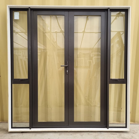 Aluminium French Door  with Side Lights 2000 W x 2040 H [#4962 SF] interior view | JoineryRecycle.co.nz