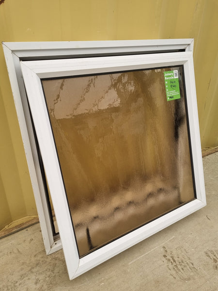 Aluminium TOILET Window White  740 W  x  740 H  [#4964 SF] Obscure Glass | Joinery Recycle
