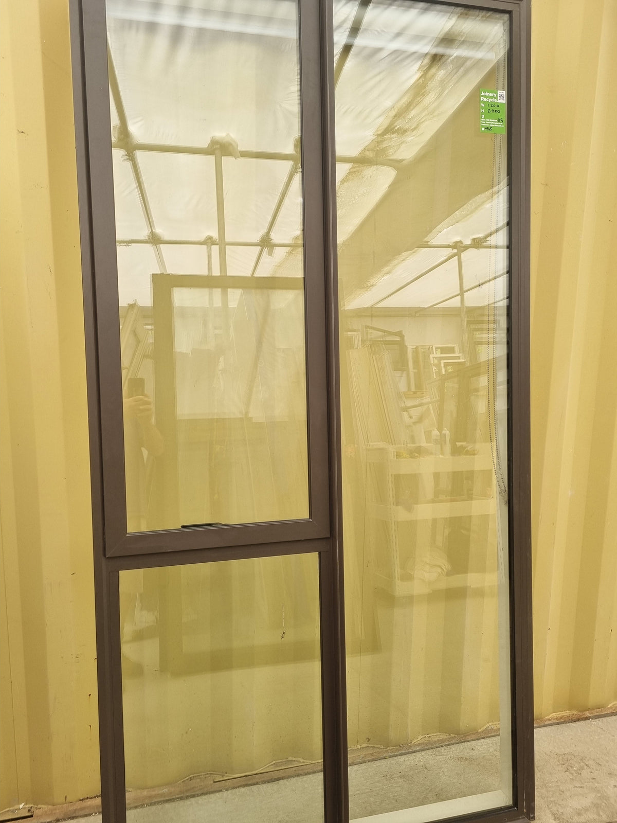 DOUBLE GLAZED Aluminium Window Ironsand 1200 W  x  2400 H [#4965  SF] Angle View Left | Joinery Recycle