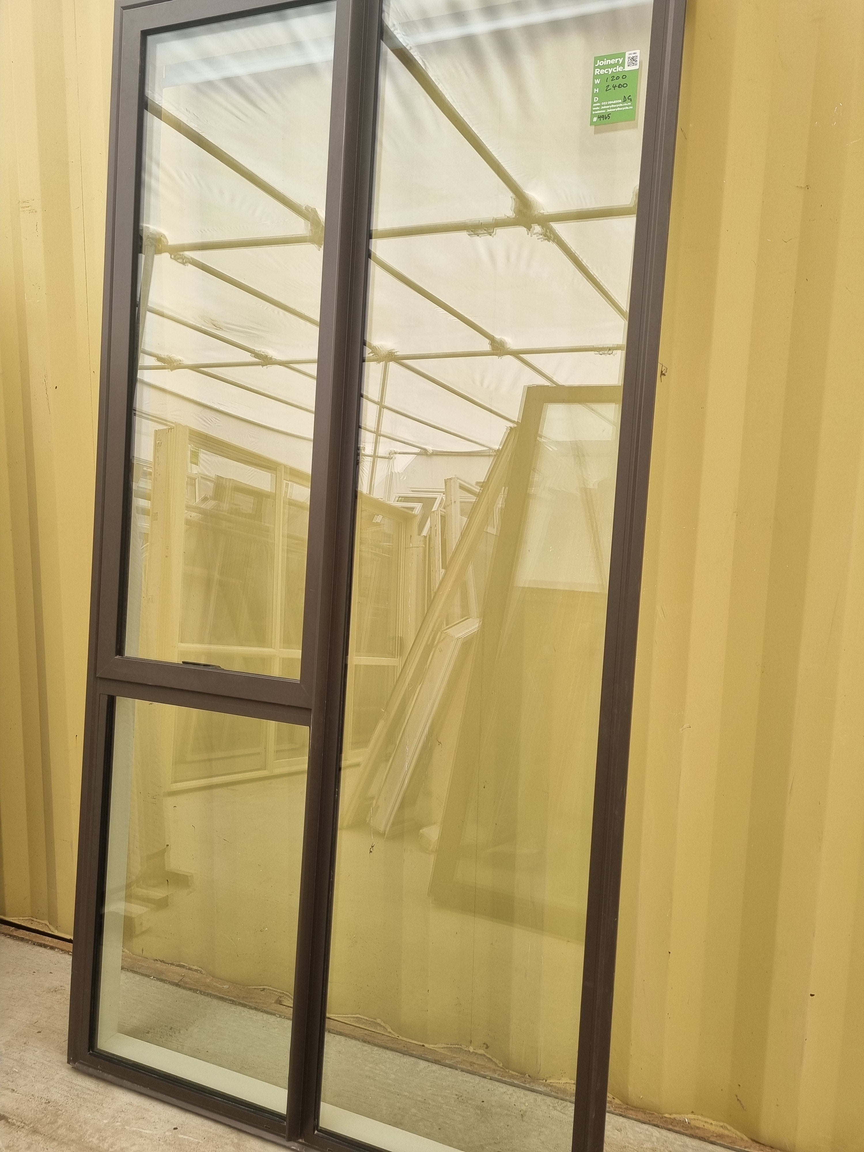 DOUBLE GLAZED Aluminium Window Ironsand 1200 W  x  2400 H [#4965  SF] Angle View Right | Joinery Recycle