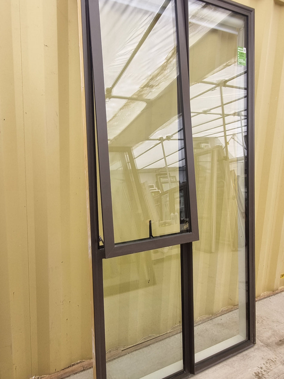 DOUBLE GLAZED Aluminium Window Ironsand 1200 W  x  2400 H [#4965  SF] SIDE VIEW | Joinery Recycle