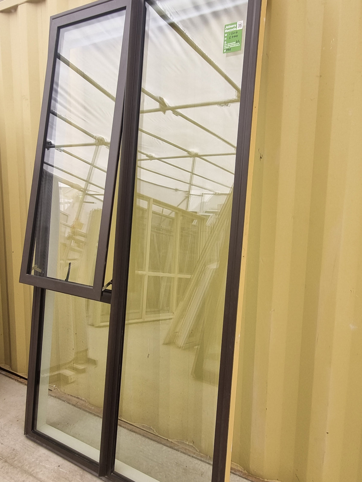 DOUBLE GLAZED Aluminium Window Ironsand 1200 W  x  2400 H [#4965  SF] CLEAR GLASS | Joinery Recycle
