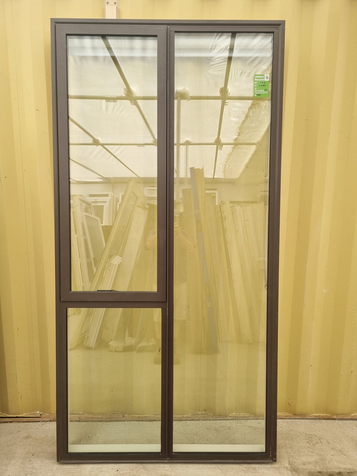 DOUBLE GLAZED Aluminium Window Ironsand 1200 W  x  2400 H [#4965  SF] EXTERIOR VIEW | Joinery Recycle