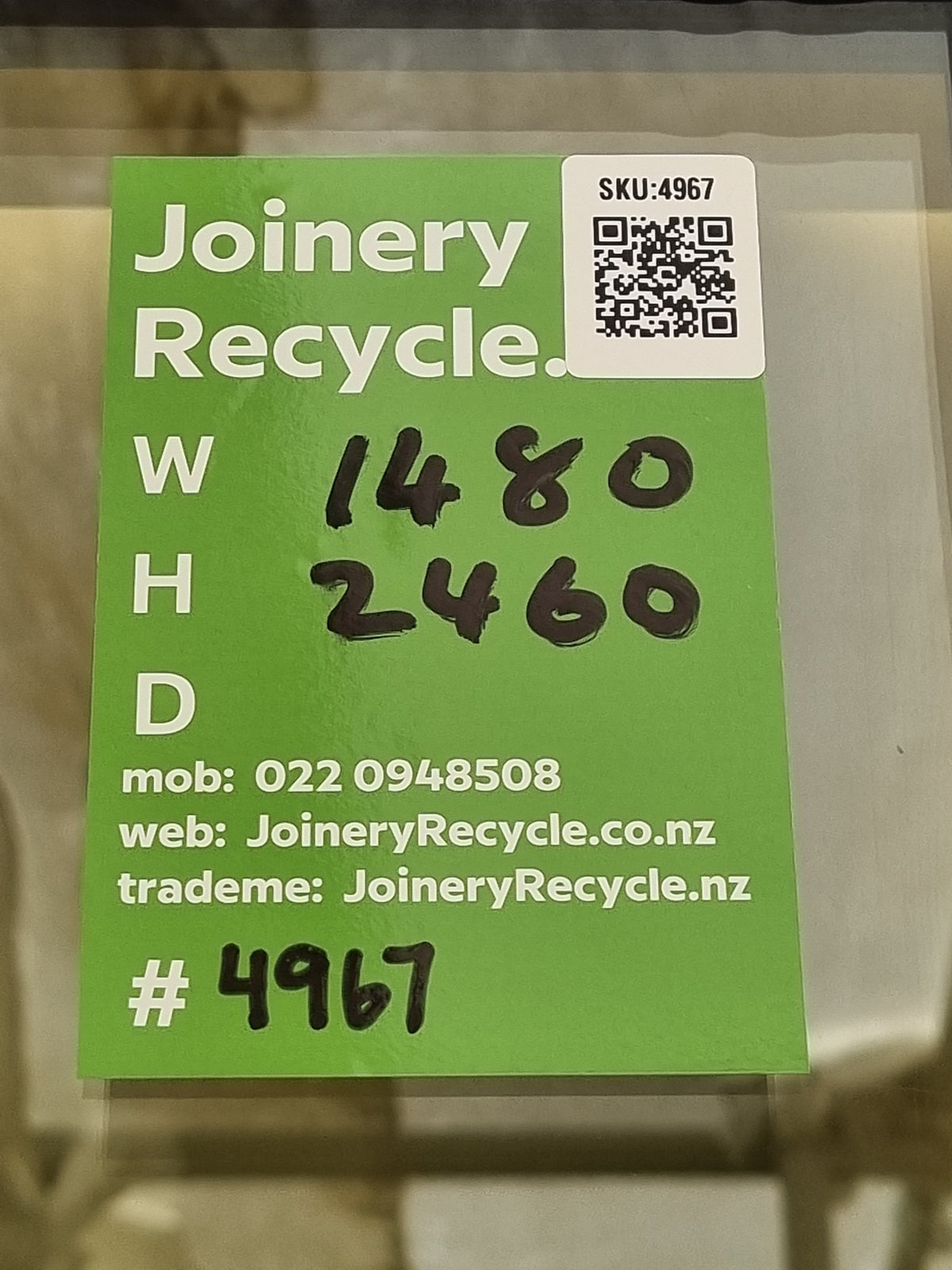 DOUBLE GLAZED RANCH SLIDER Ironsand 1480 W x 2460 H [#4967 SF] Joinery Recycle