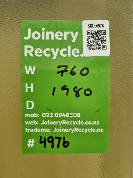 Wood and Glass Single Door Leaf 760 W x 1980 H [#4976] Joinery Recycle