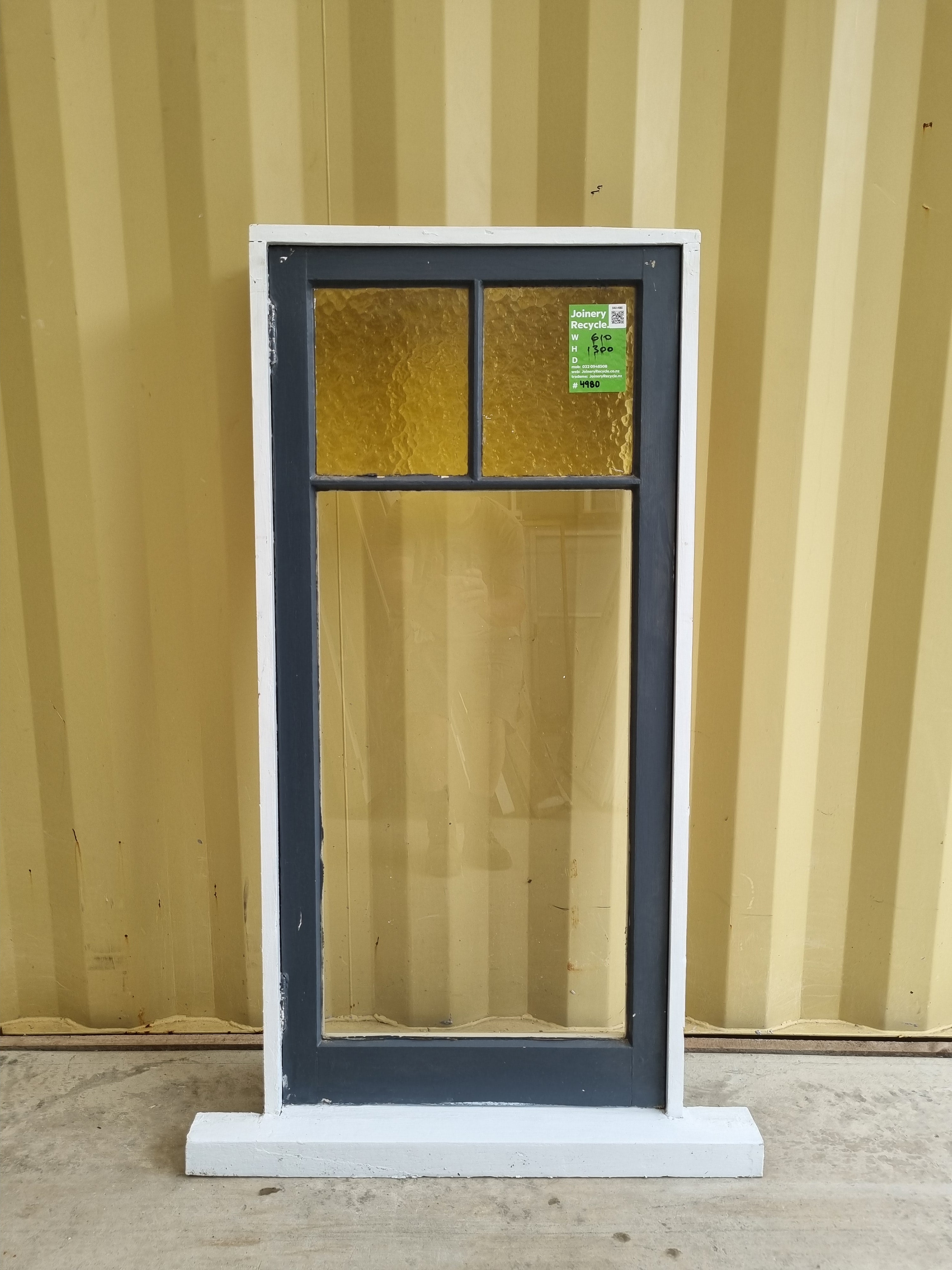 Coloured Glass Wooden Bungalow Window 610 W x 1300 H [#4980] Joinery Recycle