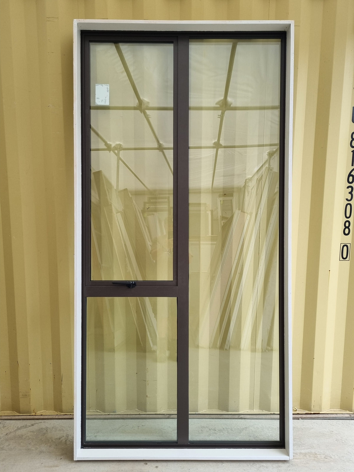 Double Glazed Aluminium Window Brown  1200 W  x  2400 H [#4985] Joinery Recycle