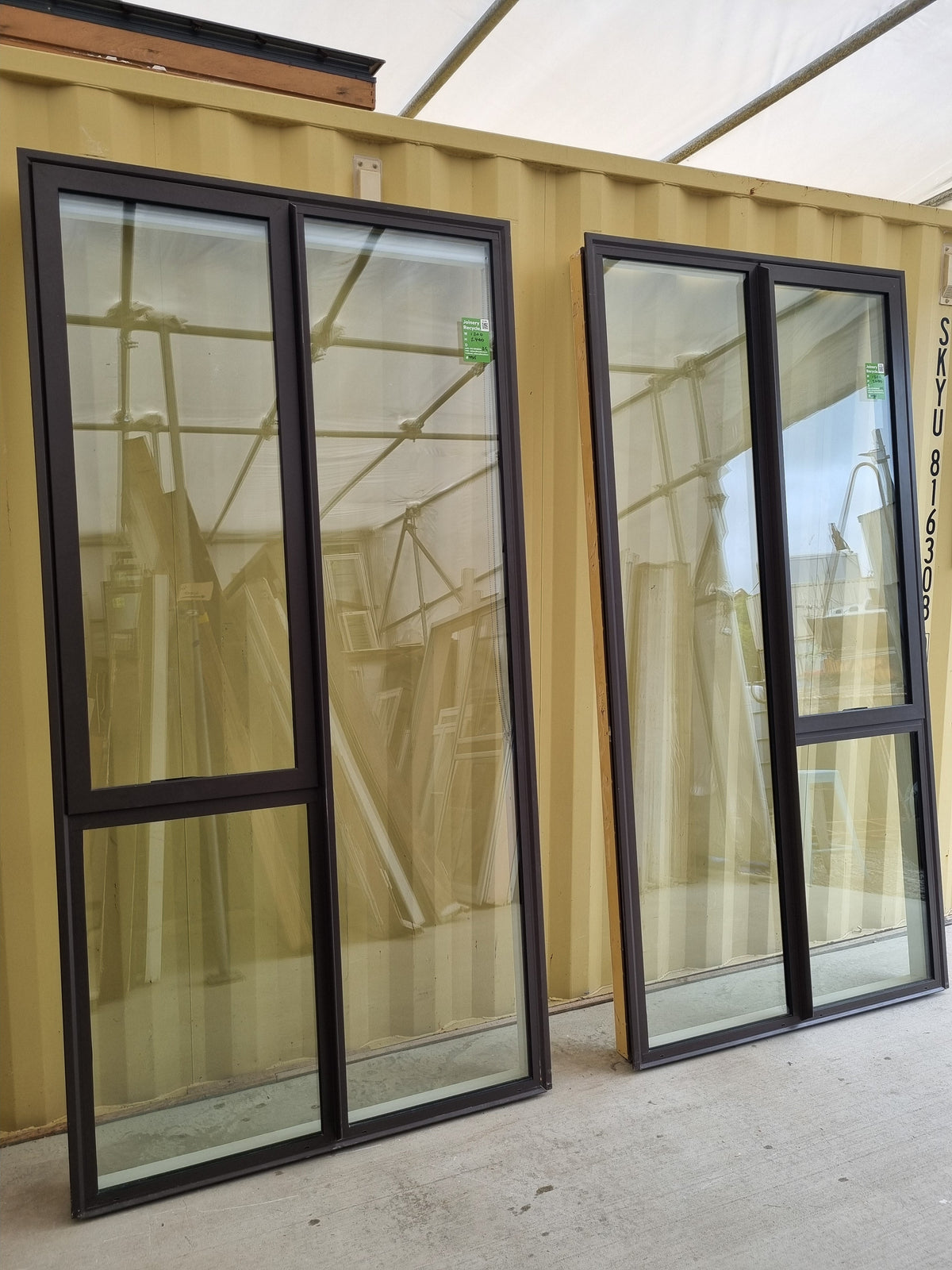 Double Glazed Aluminium Window Brown  1200 W  x  2400 H [#4985] Joinery Recycle