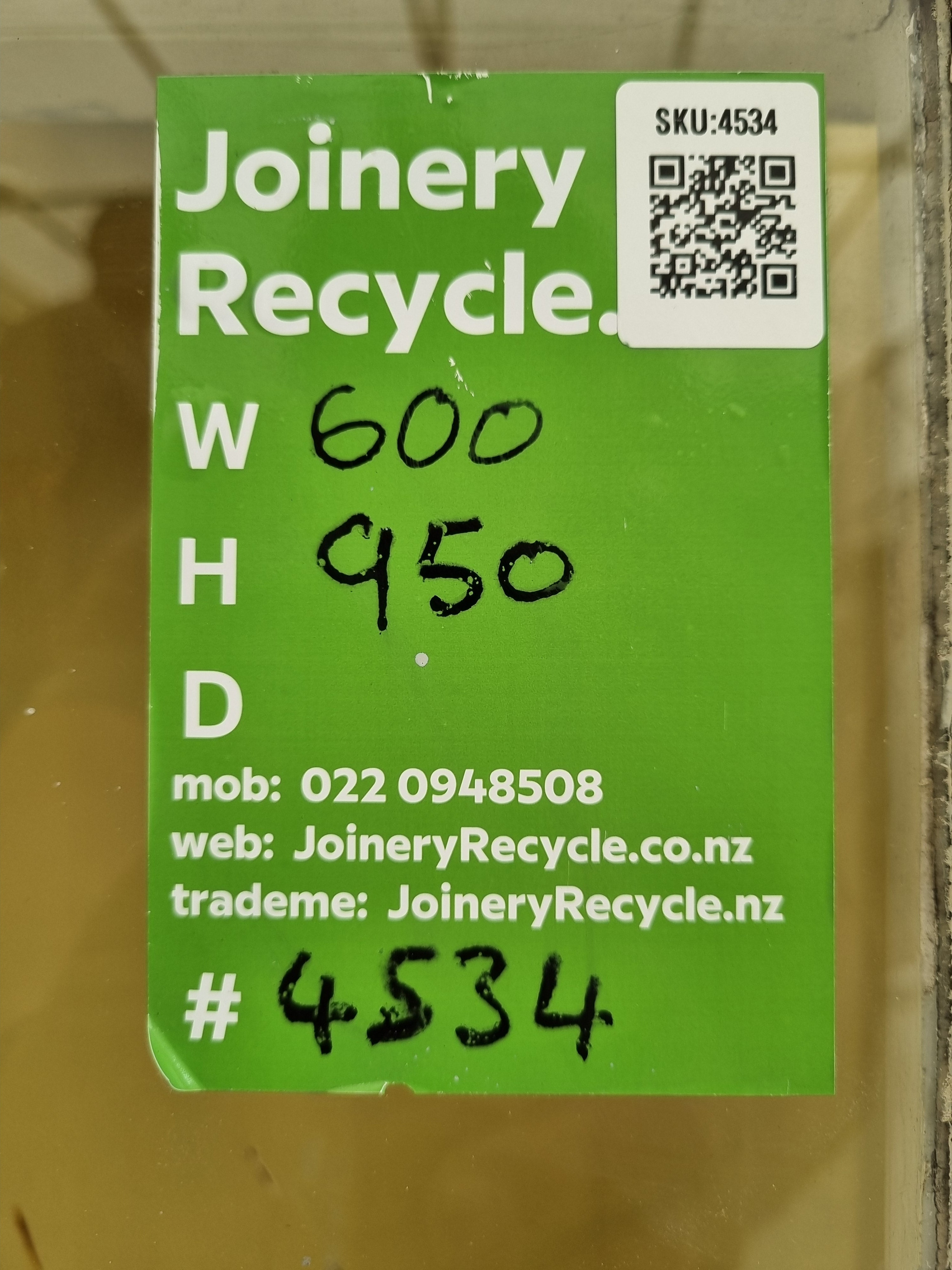 Wooden Window 600 W x 950 H [#4534] Joinery Recycle