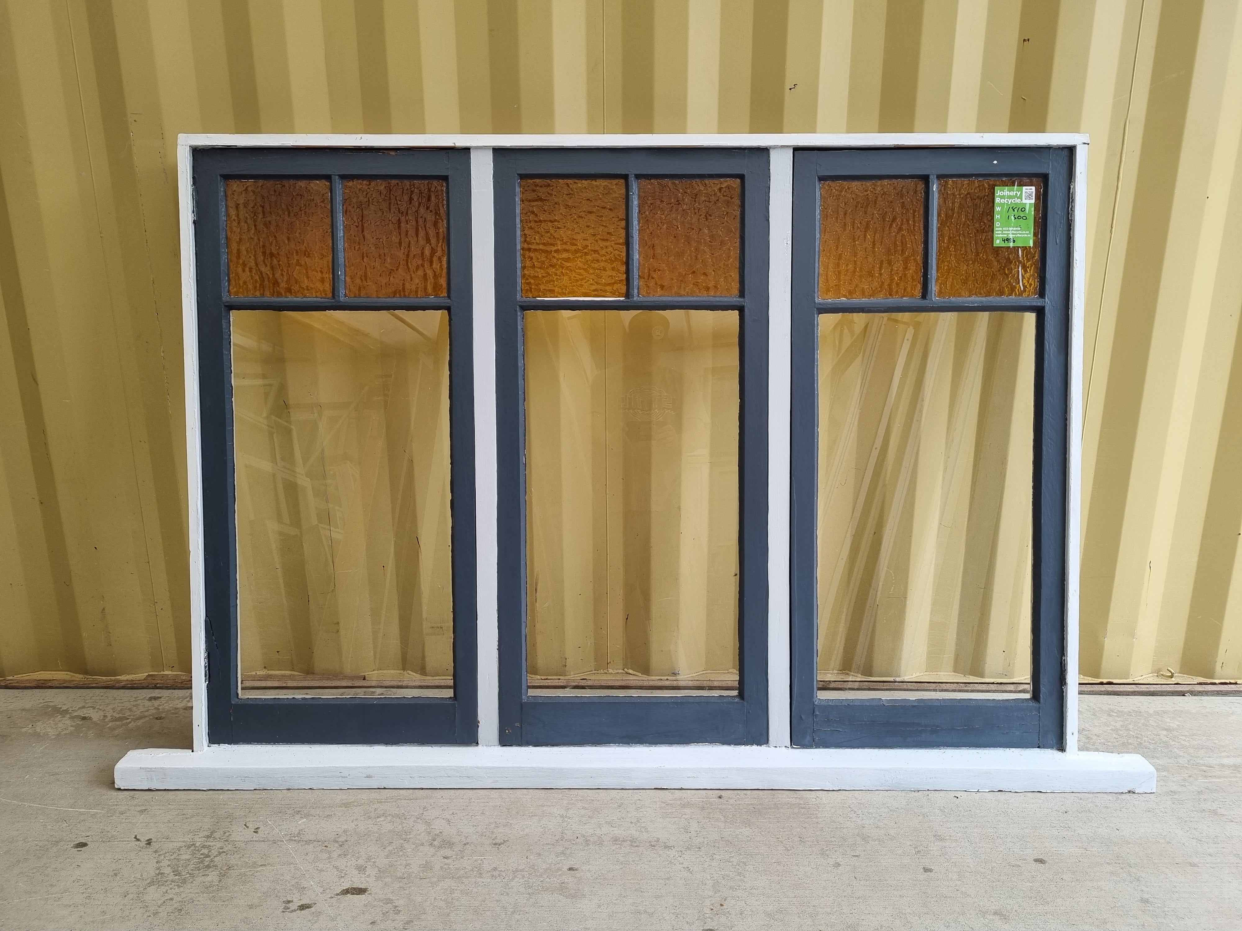 Coloured Glass Wooden Bungalow Window 1810 W x 1300 H [#4986] Joinery Recycle