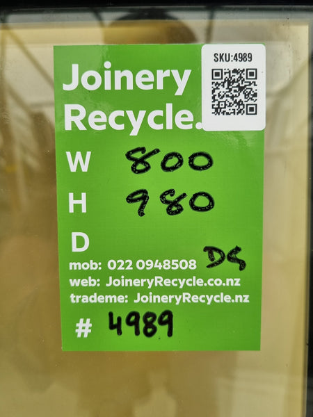 Double Glazed Aluminium Window Silver  800 W  x 900 H [#4989] Joinery Recycle