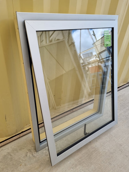 Double Glazed Aluminium Window Silver  800 W  x 900 H [#4989] Joinery Recycle