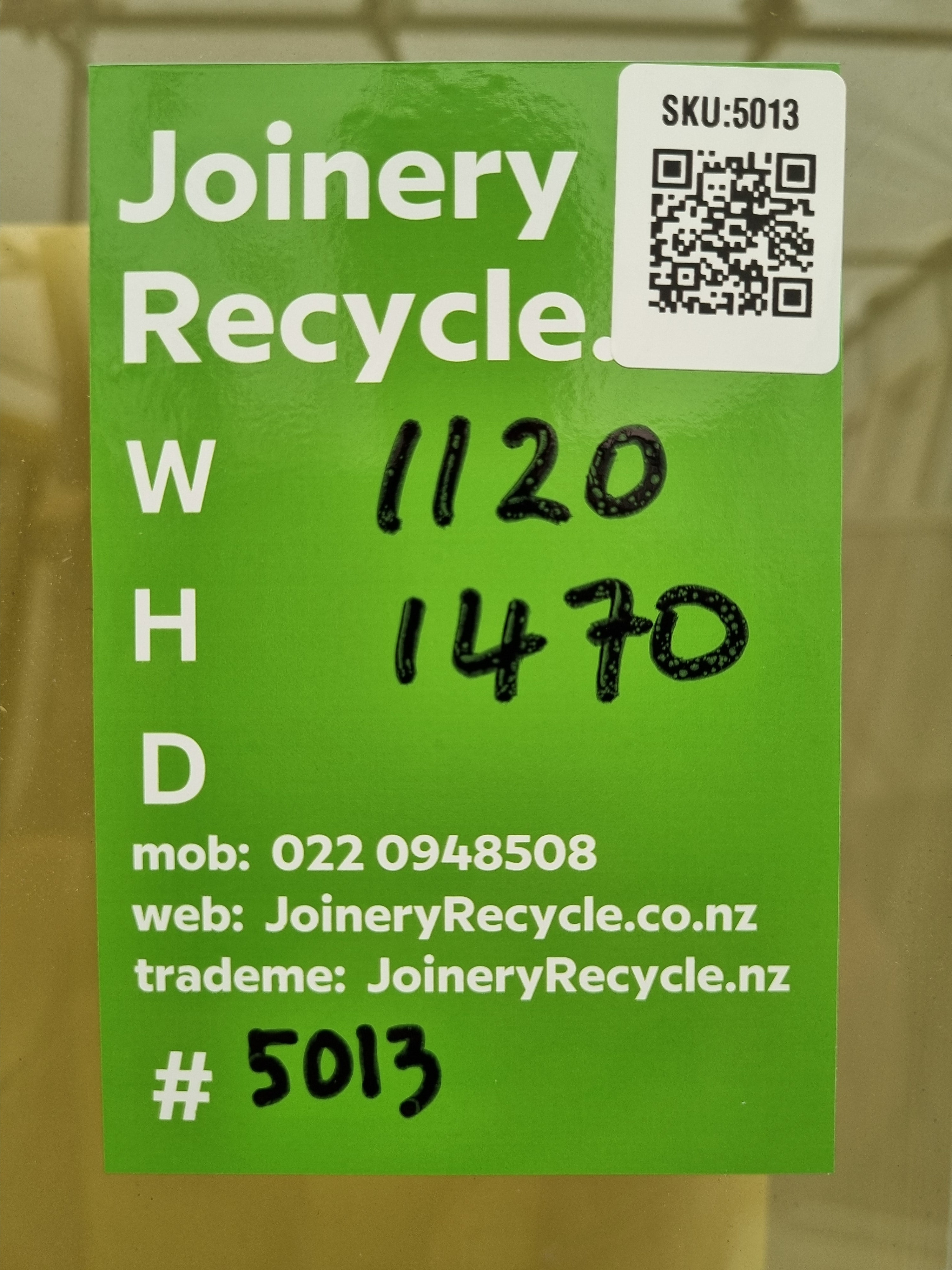 Aluminium Window White 1120 W  x 1470 H [#5013] Joinery Recycle