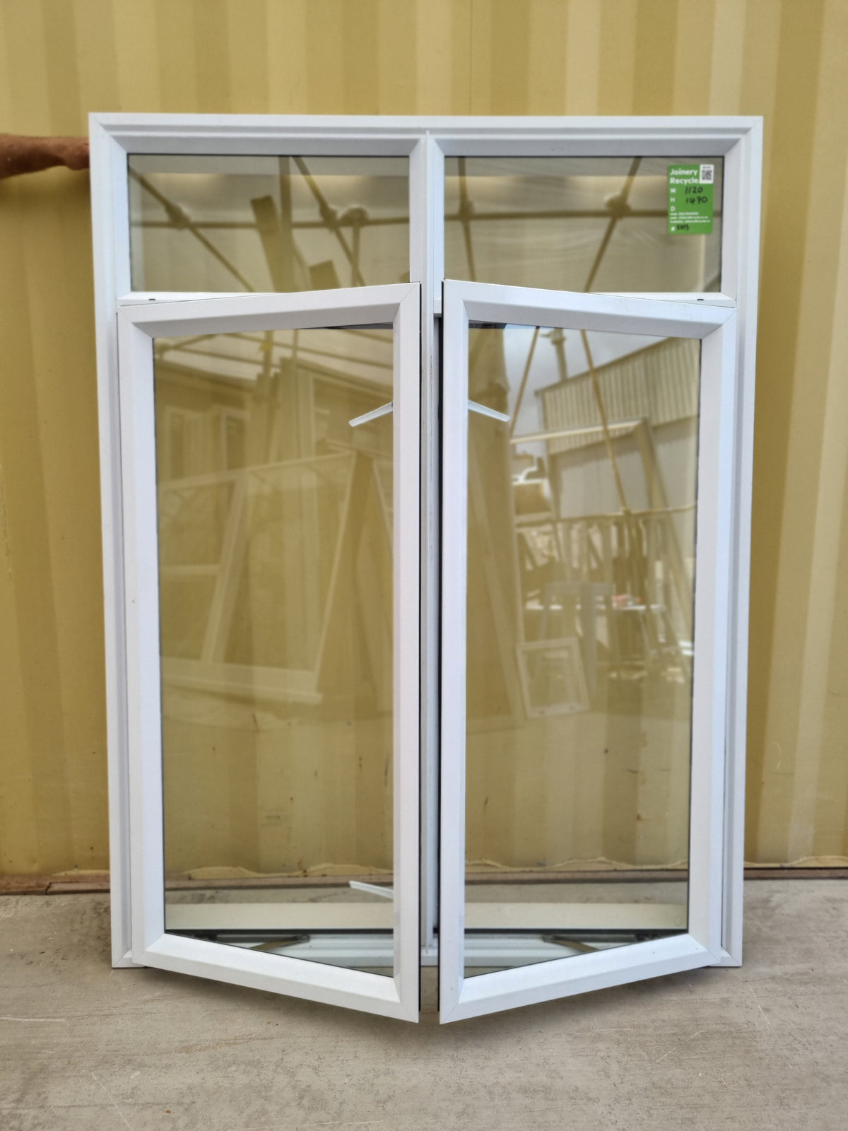 SOLID EX SCHOOL WINDOW Aluminium Window White 1120 W  x 1470 H [#5013] Joinery Recycle