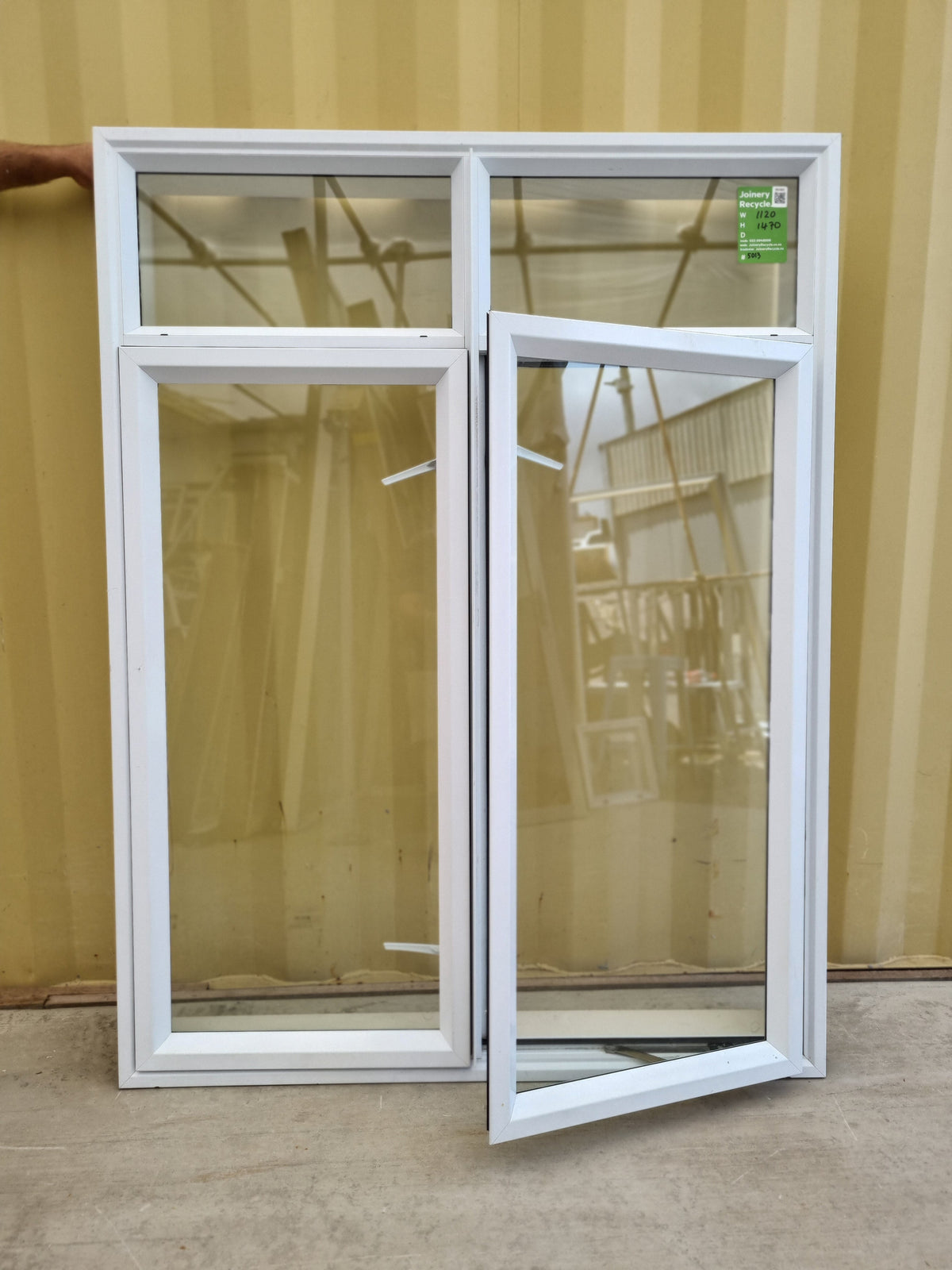 5 YEAR OLD Aluminium Window White 1120 W  x 1470 H [#5013] Joinery Recycle