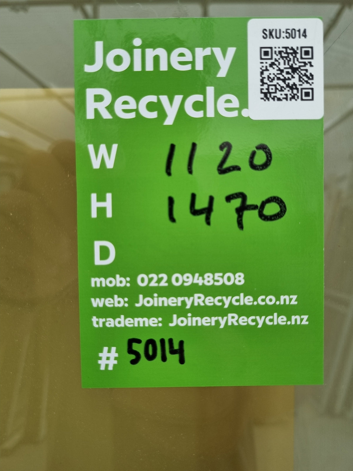 Aluminium Window White 1120 W  x 1470 H [#5014] Joinery Recycle