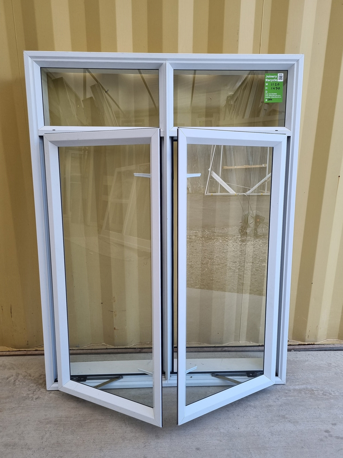 Aluminium Window White 1120 W  x 1470 H [#5014] Joinery Recycle