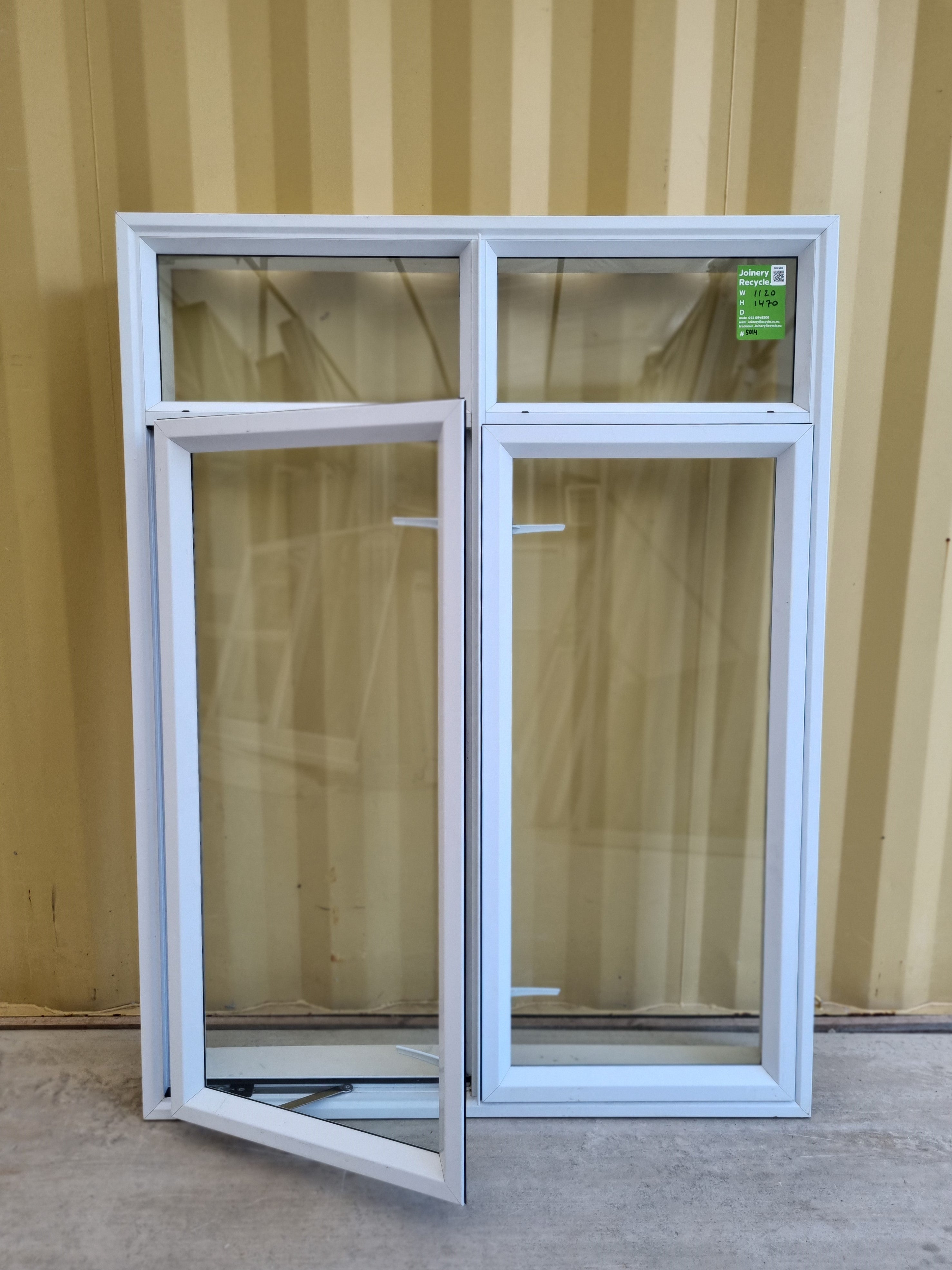 Aluminium Window White 1120 W  x 1470 H [#5014] Joinery Recycle