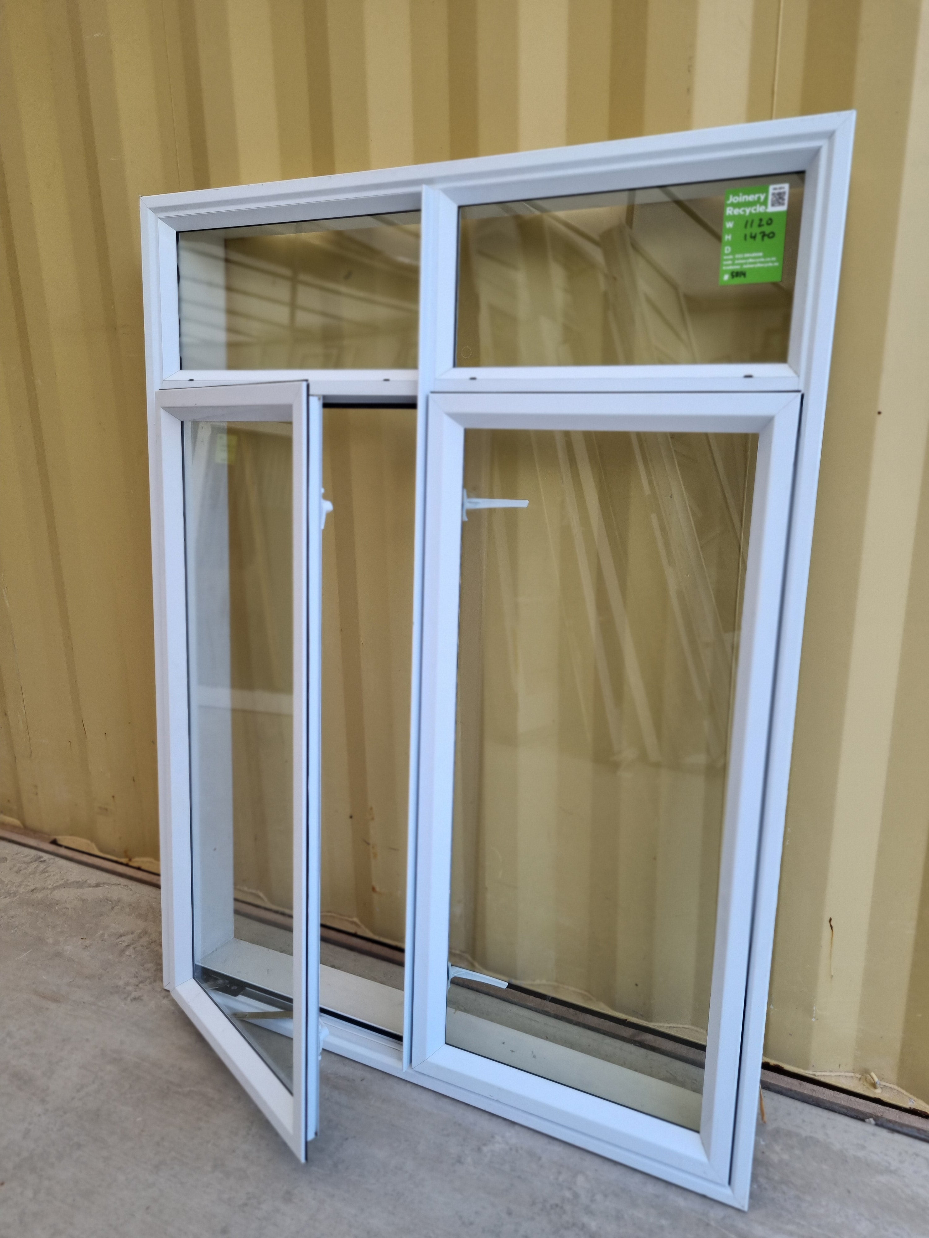 Aluminium Window White 1120 W  x 1470 H [#5014] Joinery Recycle