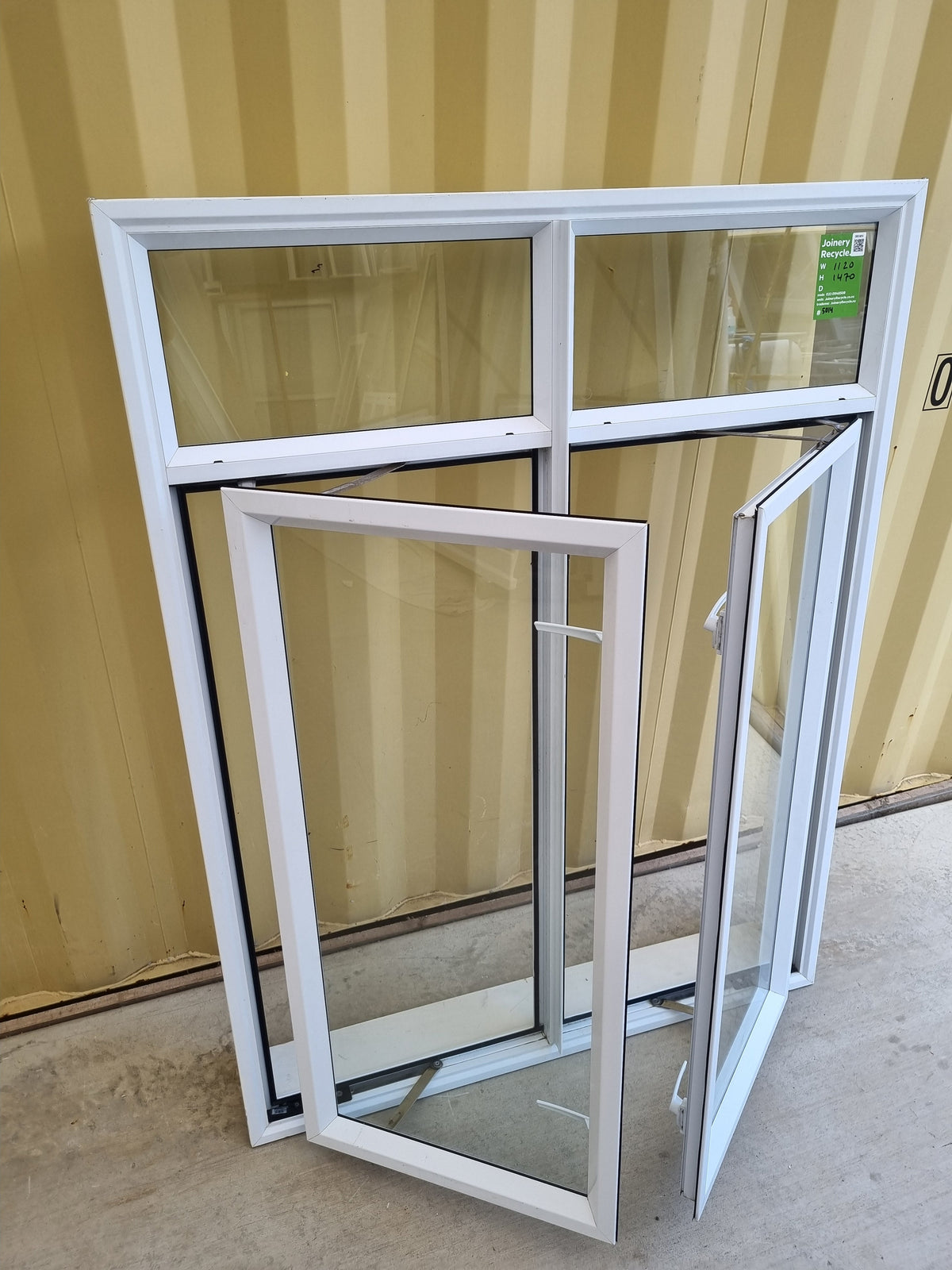 Aluminium Window White 1120 W  x 1470 H [#5014] Joinery Recycle
